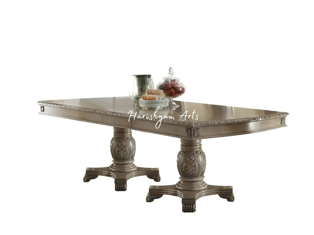 7-Piece Antique White Pedestal Dining Set