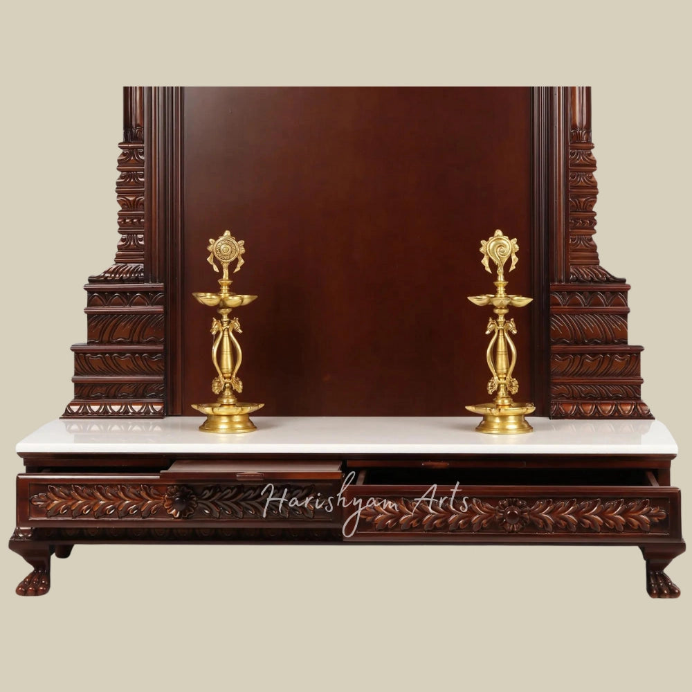 70'' Super Large Hindu Idol Wooden Mandir Frame With Lights