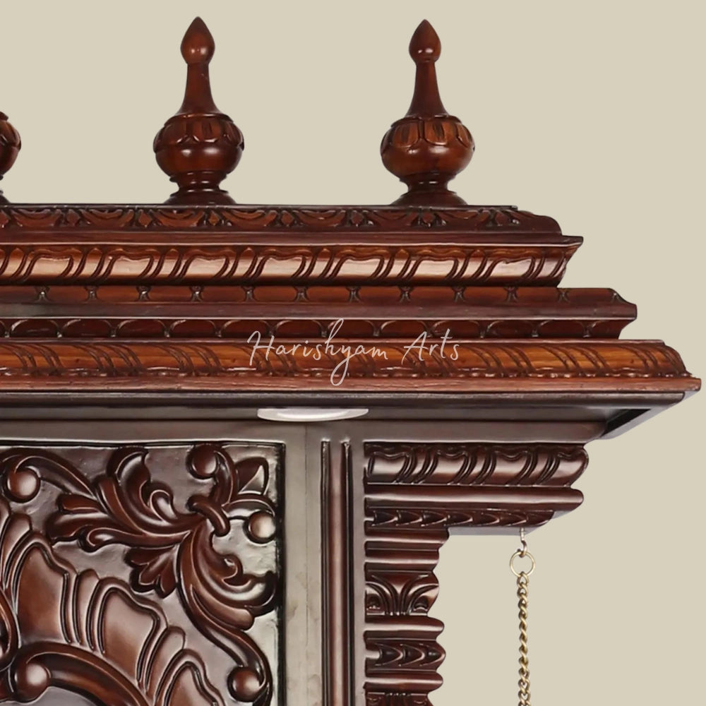 70'' Super Large Hindu Idol Wooden Mandir Frame With Lights