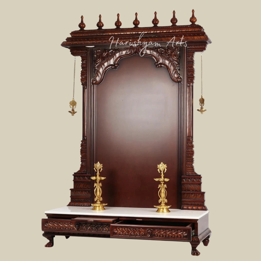 70'' Super Large Hindu Idol Wooden Mandir Frame With Lights