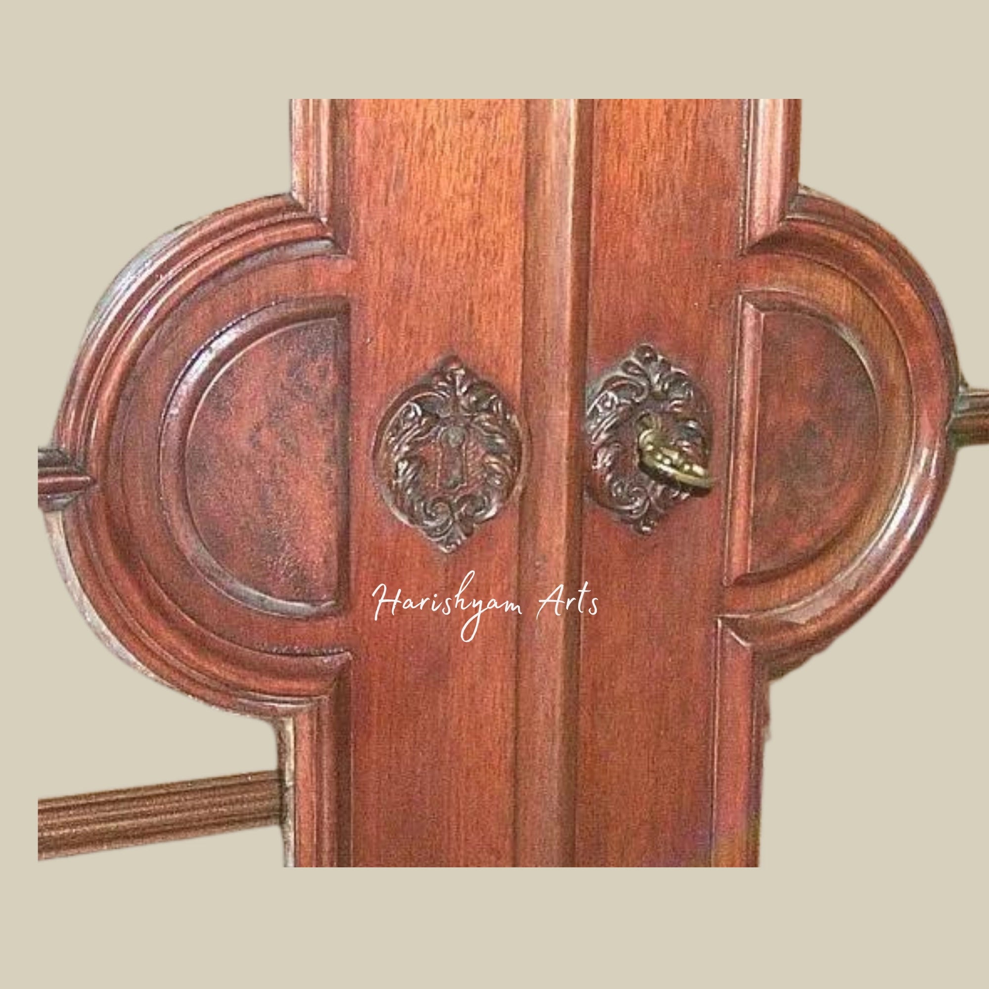 70" Antique Victorian Walnut Bookshelf - Tall Bookcase with Two Glass Doors9