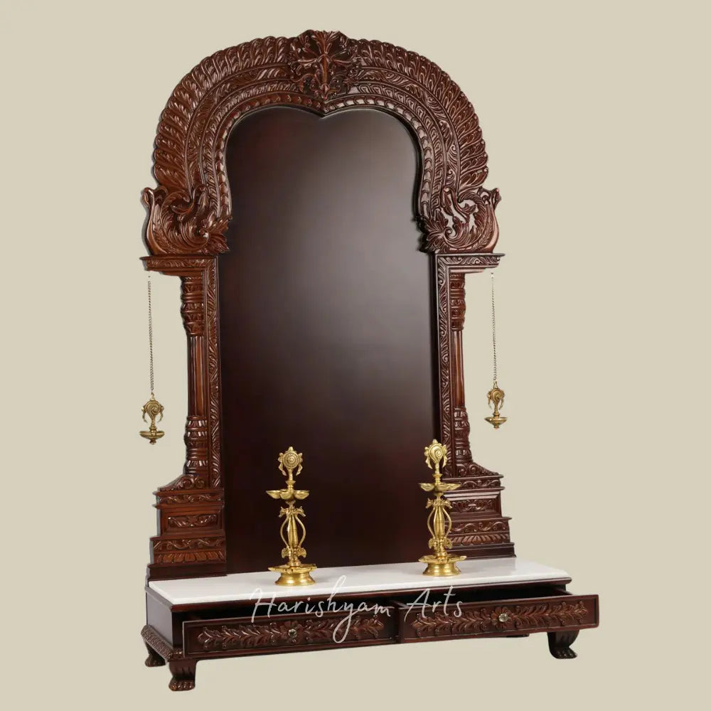 71'' Super Large Thiruvachi Wooden Temple Frame For Hindu Idols