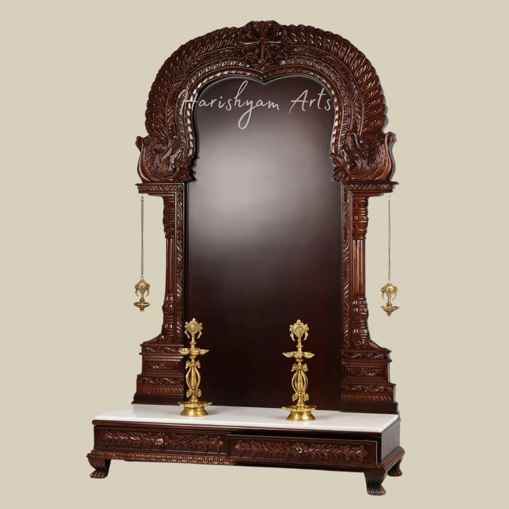71'' Super Large Thiruvachi Wooden Temple Frame For Hindu Idols