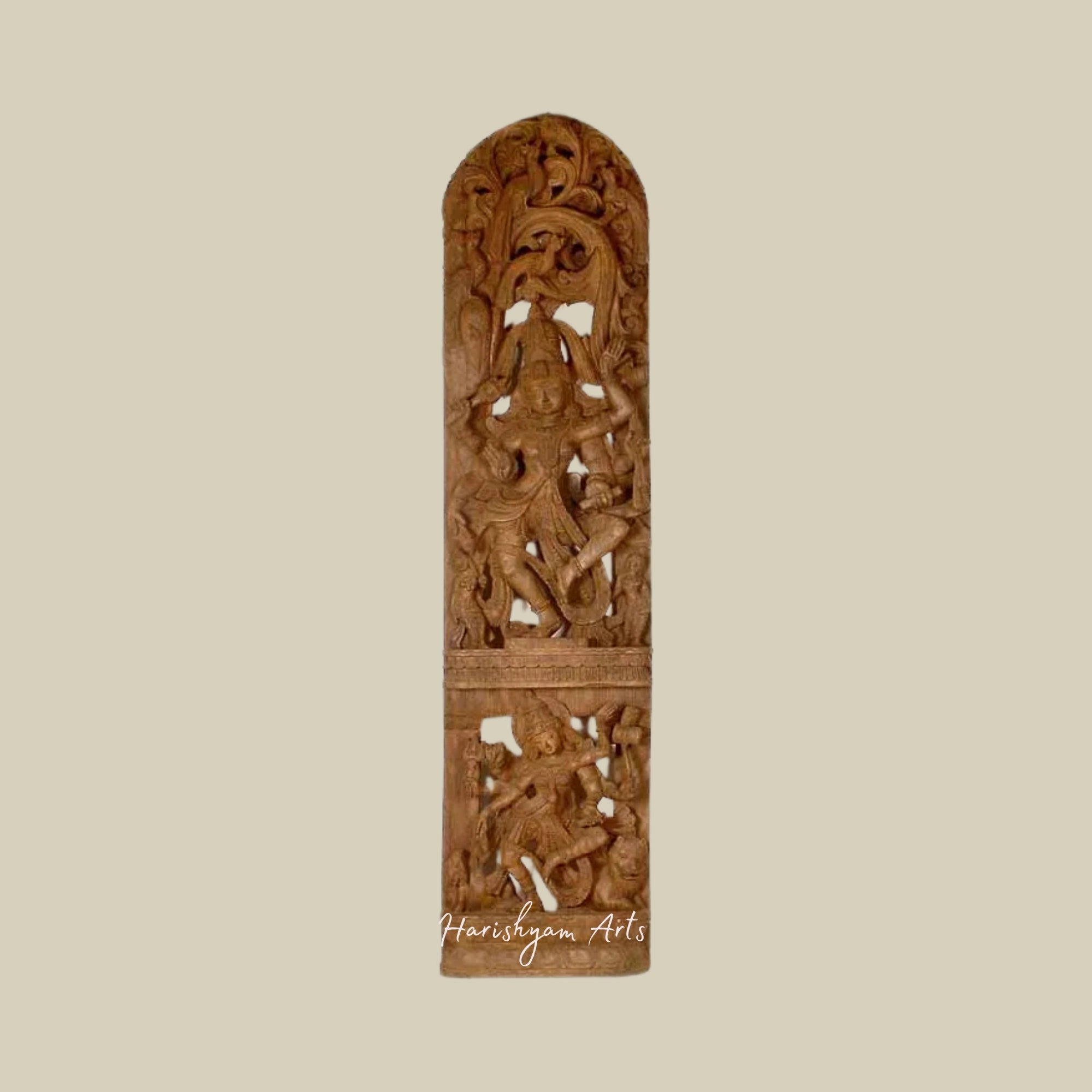 71" Shiva and Shakti in Dance Handmade Wooden Shiva Murti
