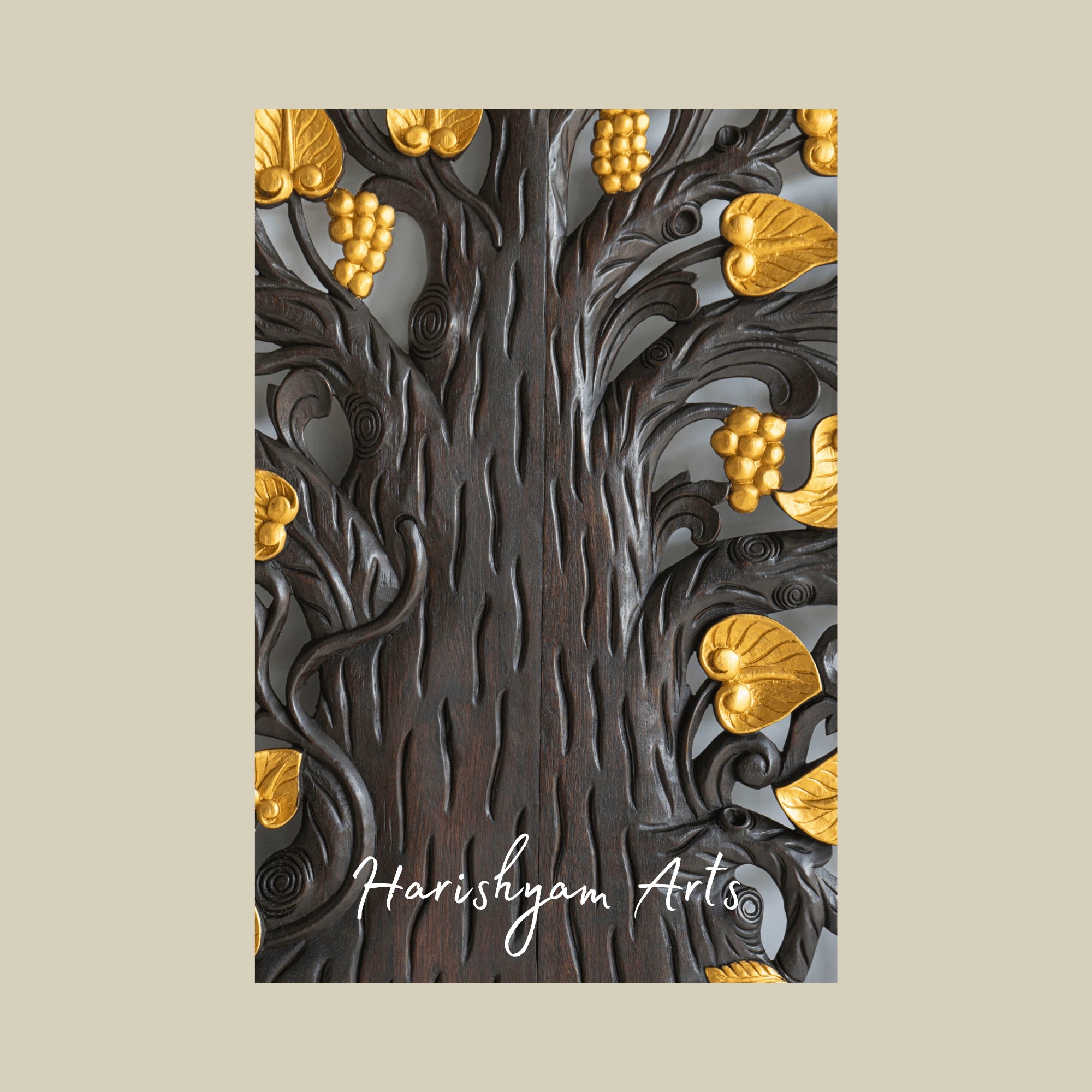 72" Golden Bodhi Tree Wooden Wall Art Decor