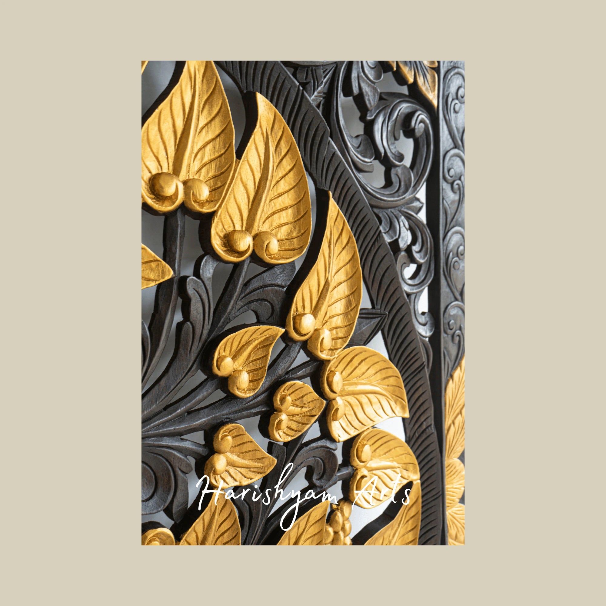 72" Golden Bodhi Tree Wooden Wall Art Decor