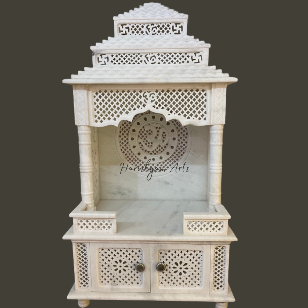 72" Marble Temple For Home (Marble Mandir) with Om Symbol