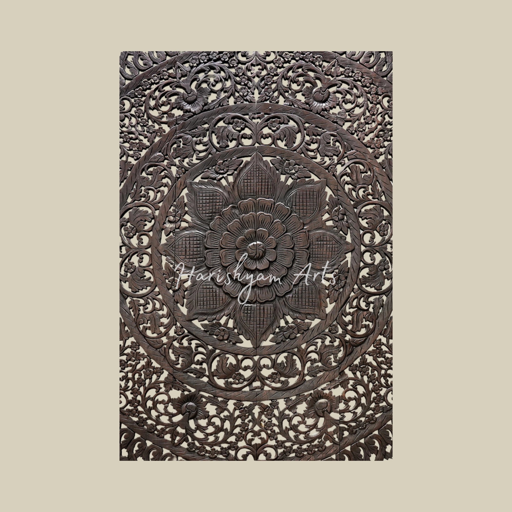 72" Circle Mandala Wall Mounted Wooden Wall Plaques2