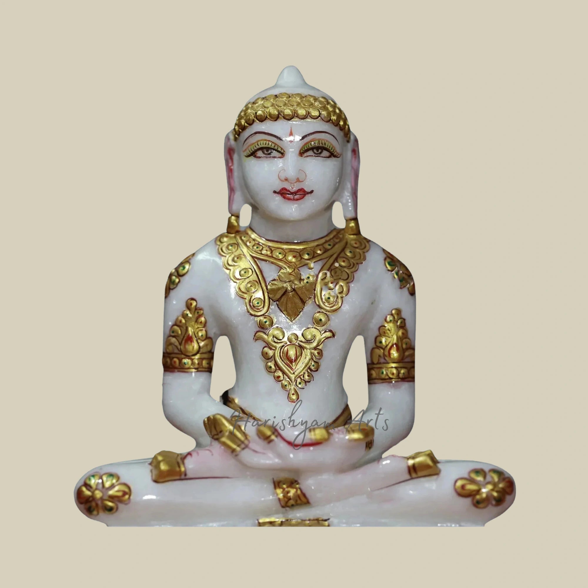 7" Small Artistic Jain Mahavir Marble Statue Founder of Jainism