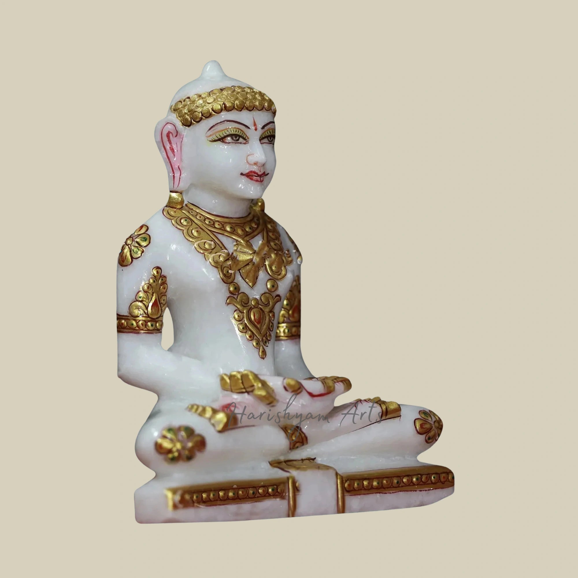7" Small Artistic Jain Mahavir Marble Statue Founder of Jainism1