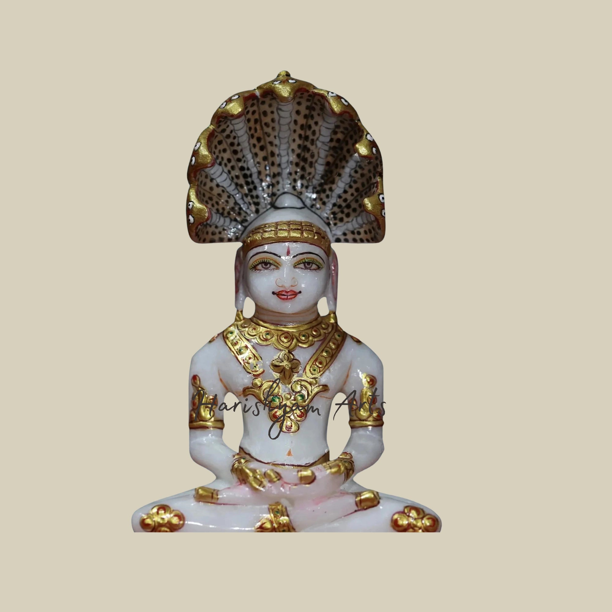 7" Jain Parshwanath Marble Murti