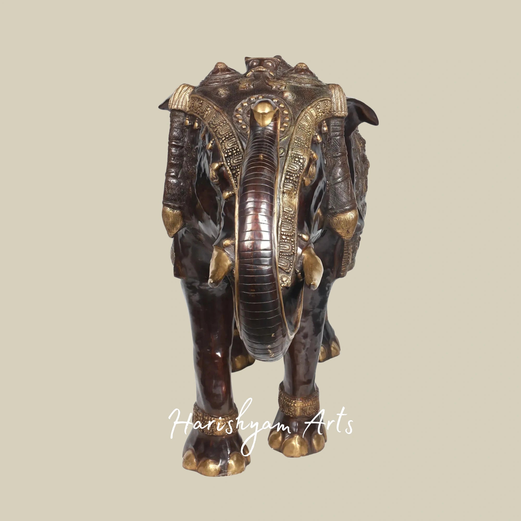 81" The Ornamental Maharaja Elephant Grand Brass Statue for Royal Interiors