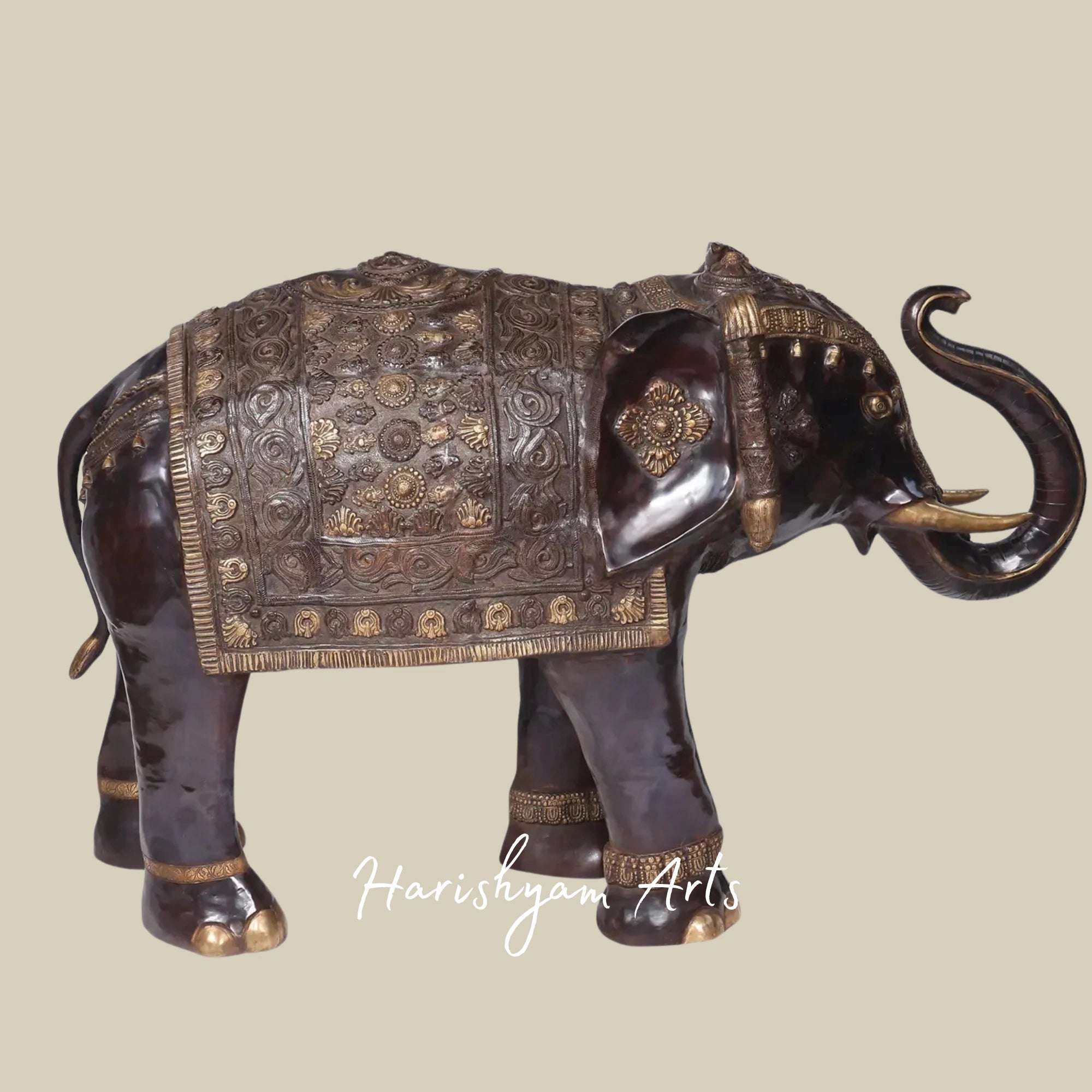 81" The Ornamental Maharaja Elephant Grand Brass Statue for Royal Interiors