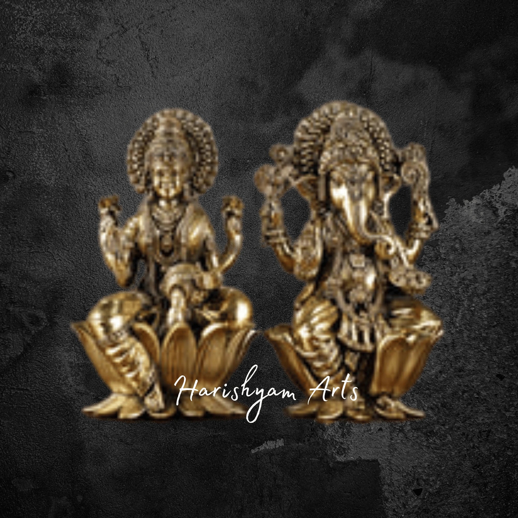 8" Brass Lakshmi Ganesh Murti for Home Decor