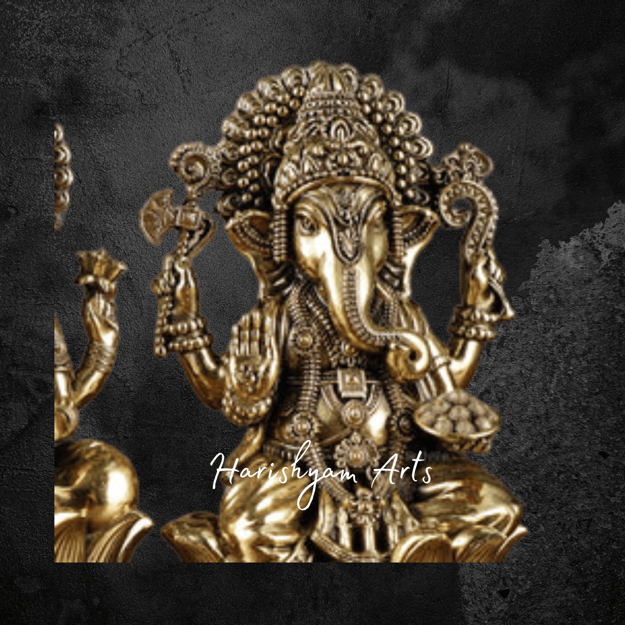 8" Brass Lakshmi Ganesh Murti for Home Decor