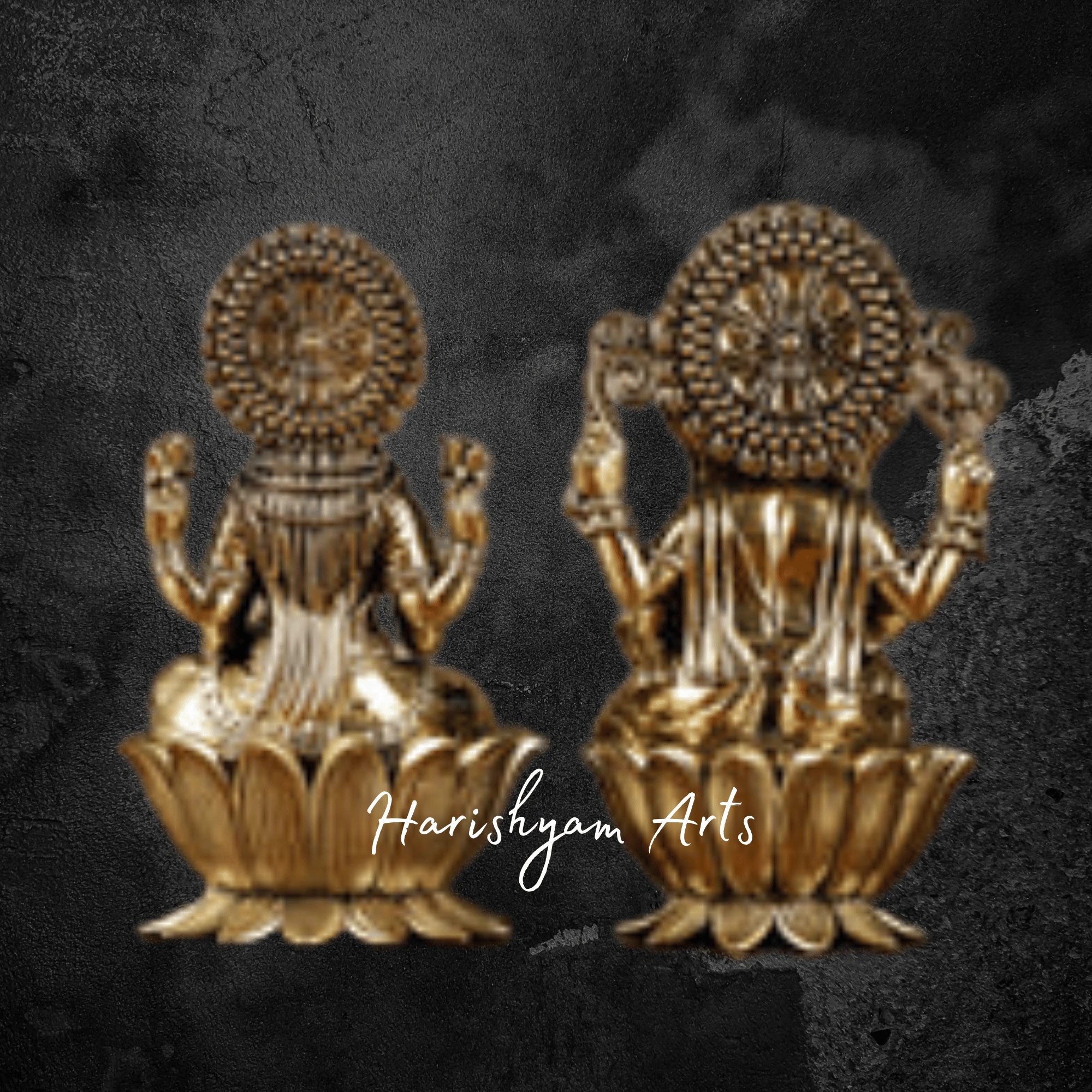 8" Brass Lakshmi Ganesh Murti for Home Decor