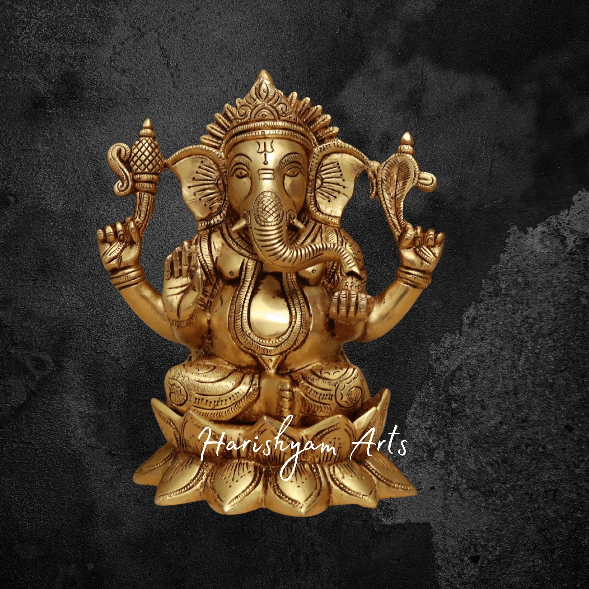 8" Brass Laxmi Ganesh for Office Desk and Home Mandir5