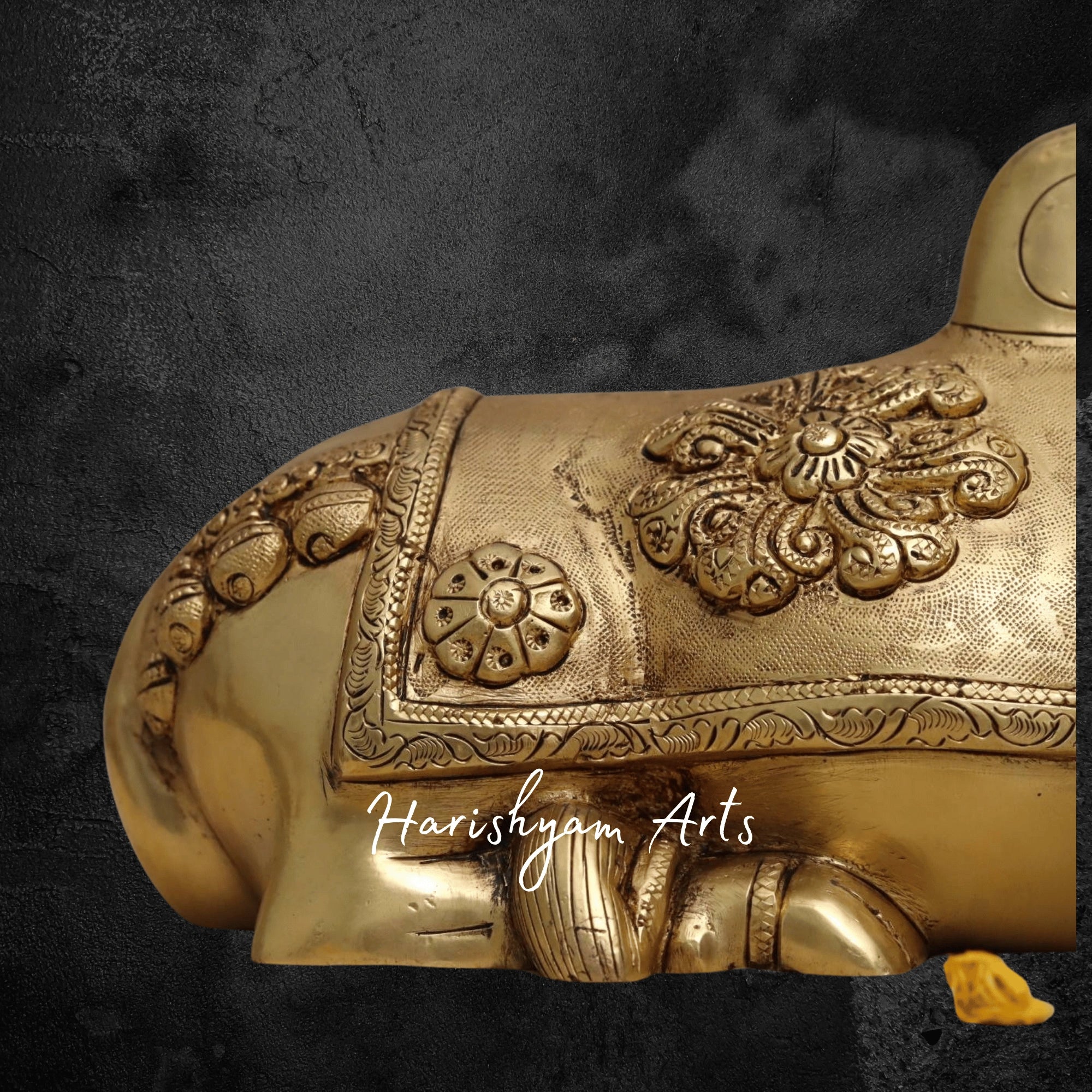 8" Classic Sitting Nandi Murti in Brass for Mandir and Spiritual Spaces