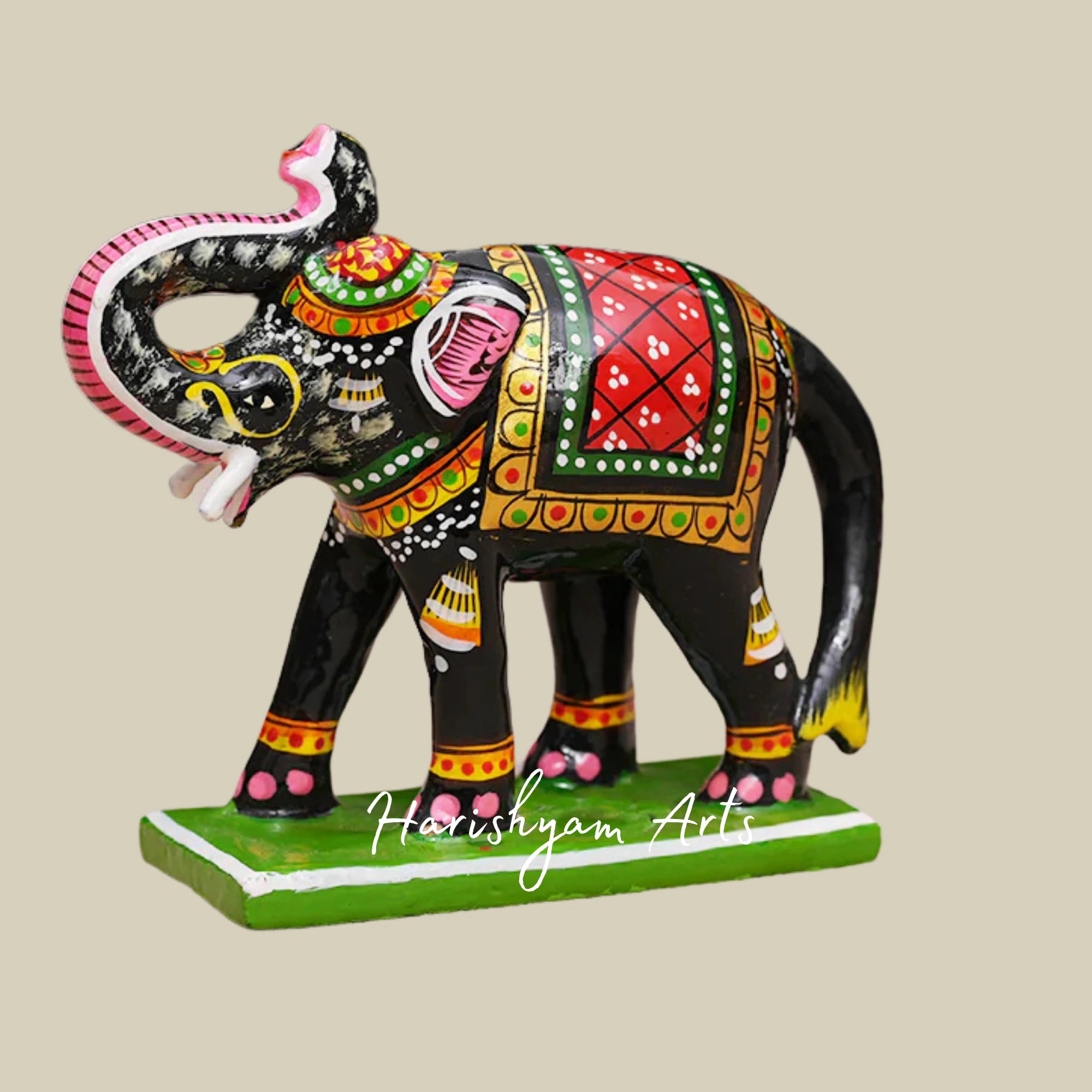 8" Decorative Wooden Handicraft Elephant for Home & Office Decor
