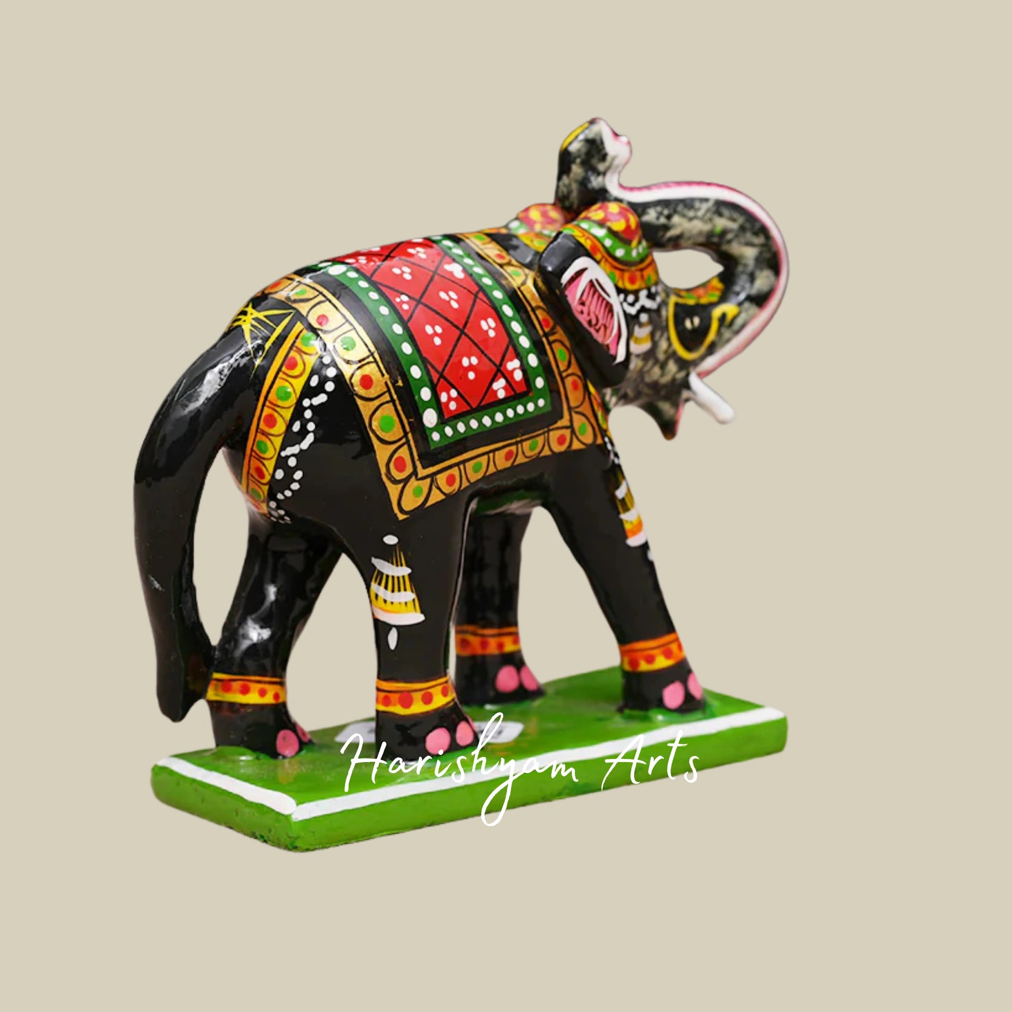 8" Decorative Wooden Handicraft Elephant for Home & Office Decor1