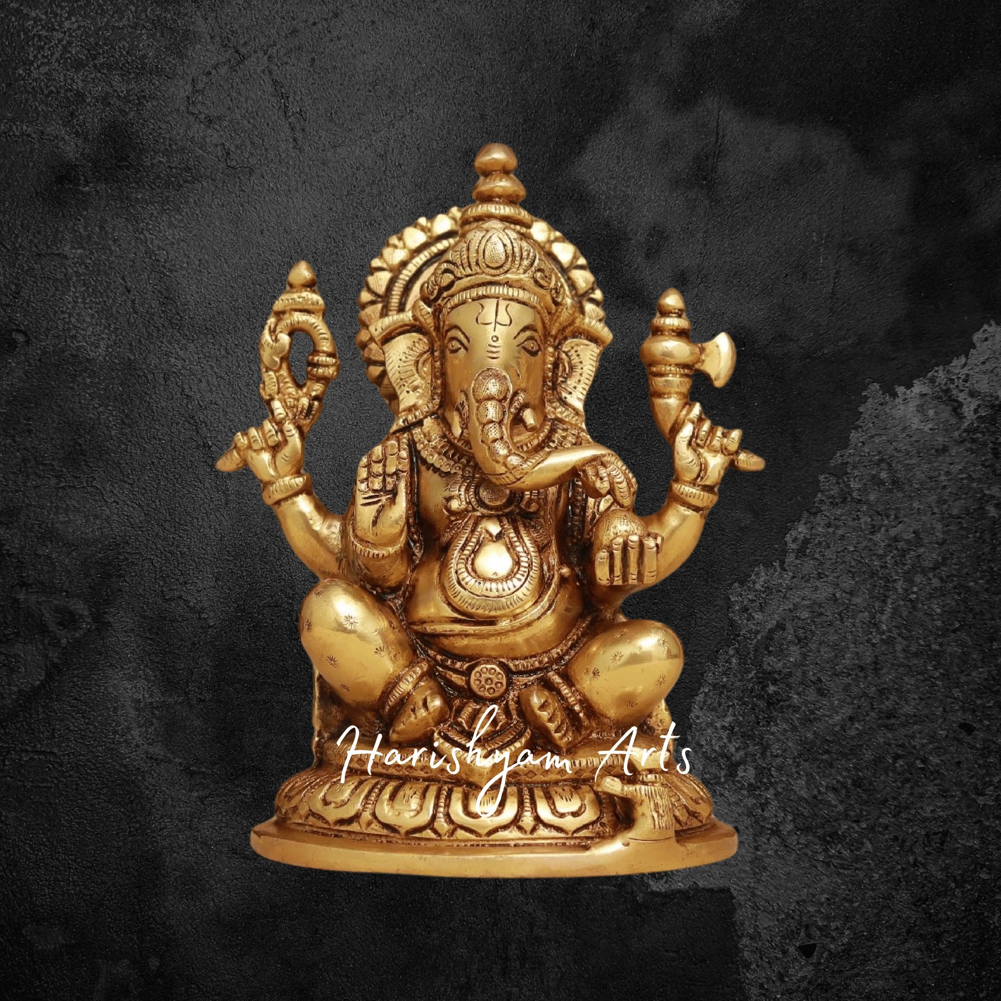 8" Hindu Brass Lakshmi Ganesh Idol for Worship2