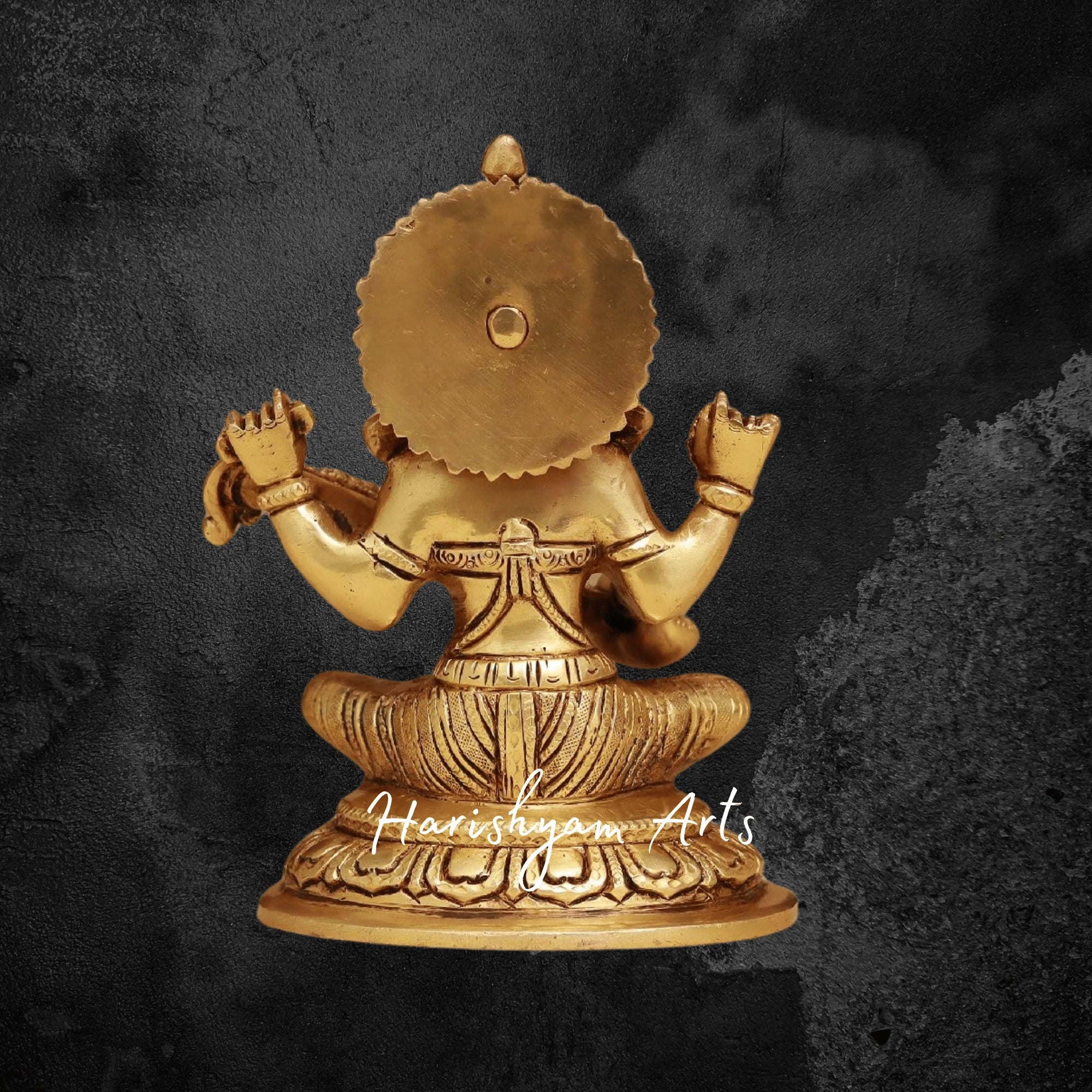 8" Hindu Brass Lakshmi Ganesh Idol for Worship3