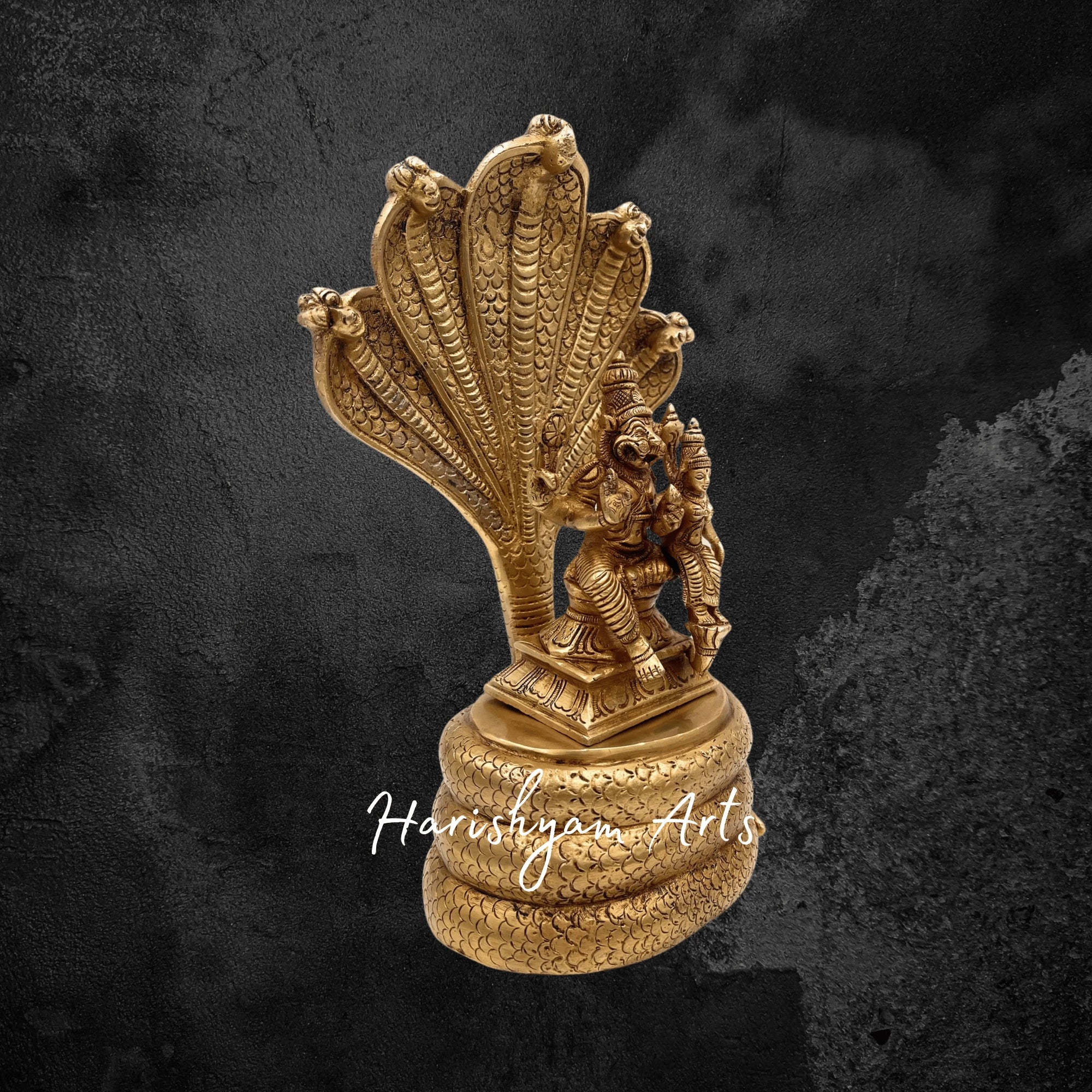 8" Lakshmi Narasimha Swamy Brass Statue Pooja and Altar Decor Idol4