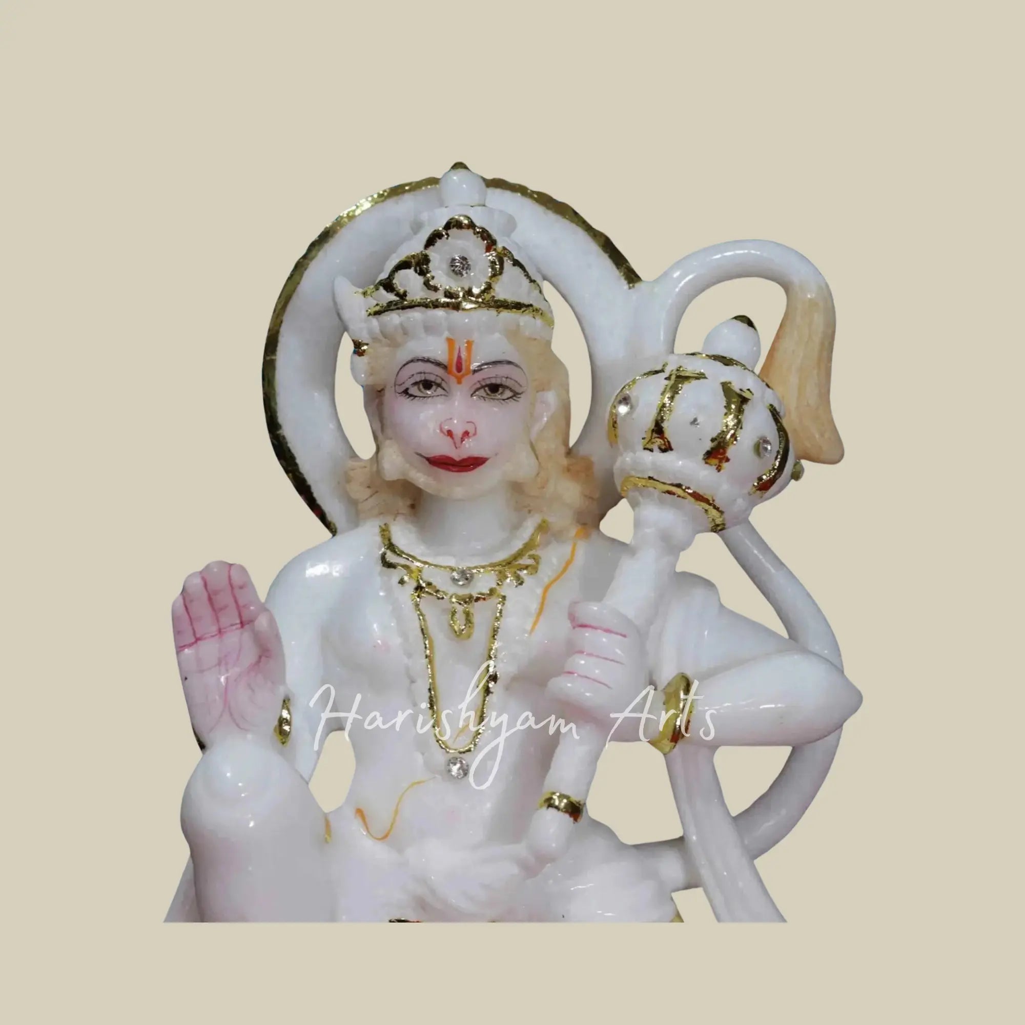 8 inches small hanuman ji marble murti 1