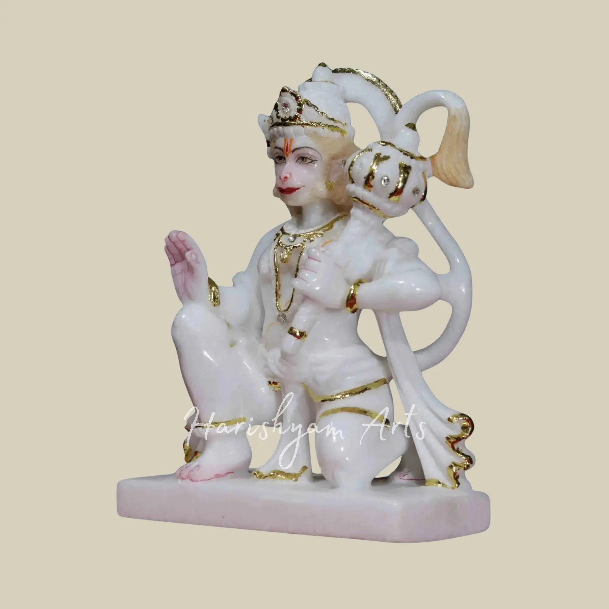 8 inches small hanuman ji marble murti 2