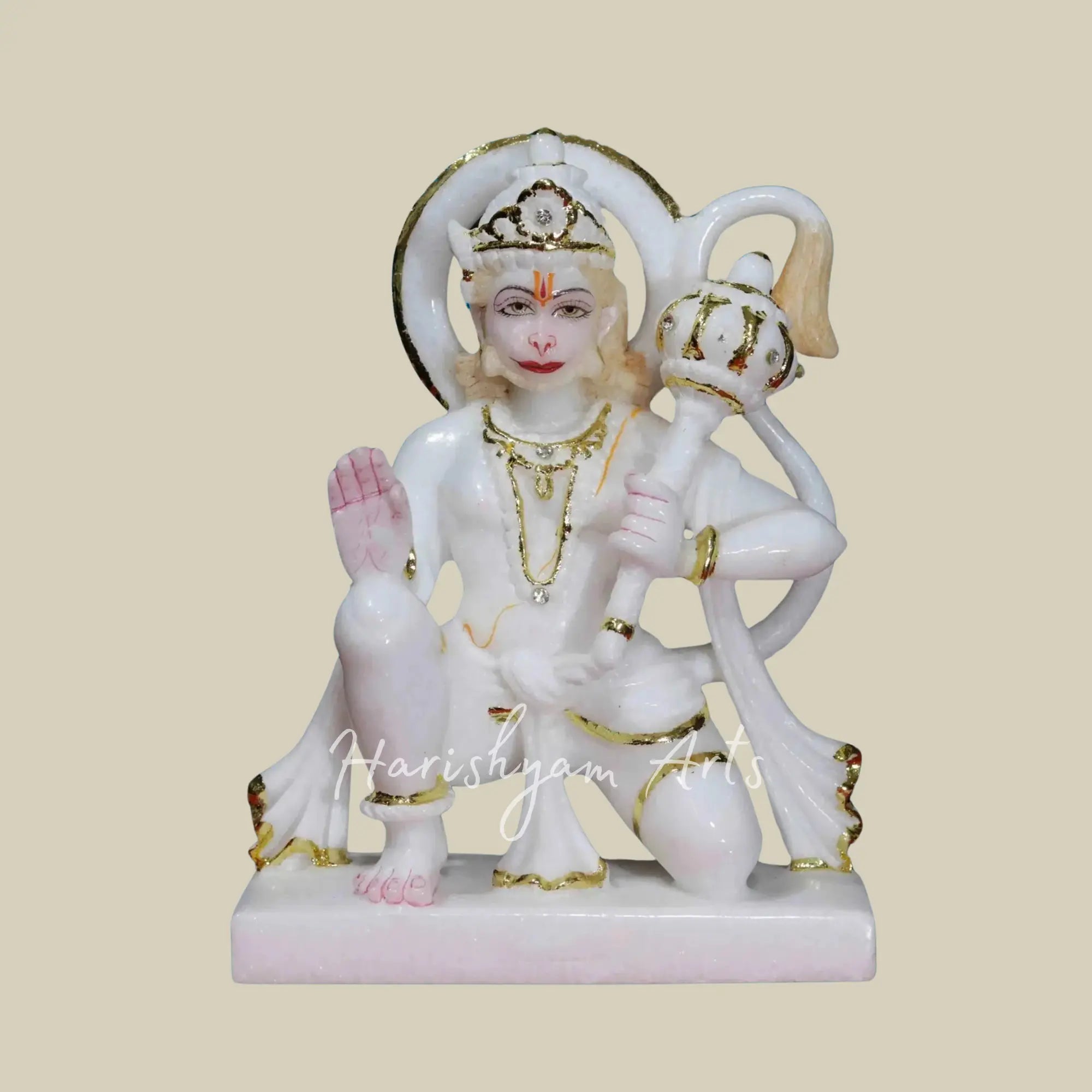 8 inches small hanuman ji marble murti 3