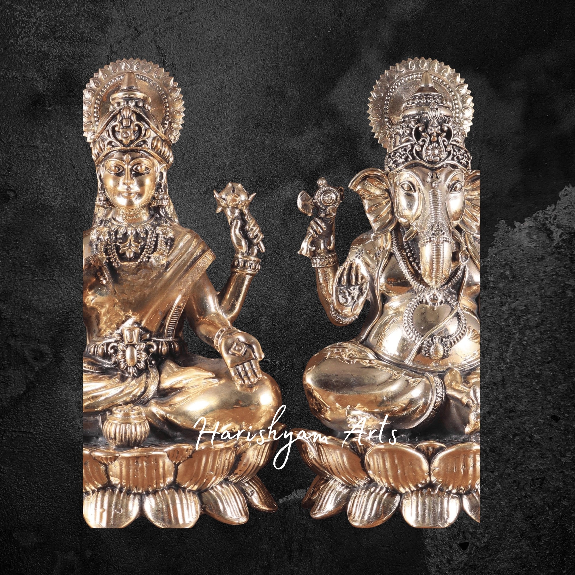 9" Buy Brass Lakshmi Ganesh Murti Online for Worship