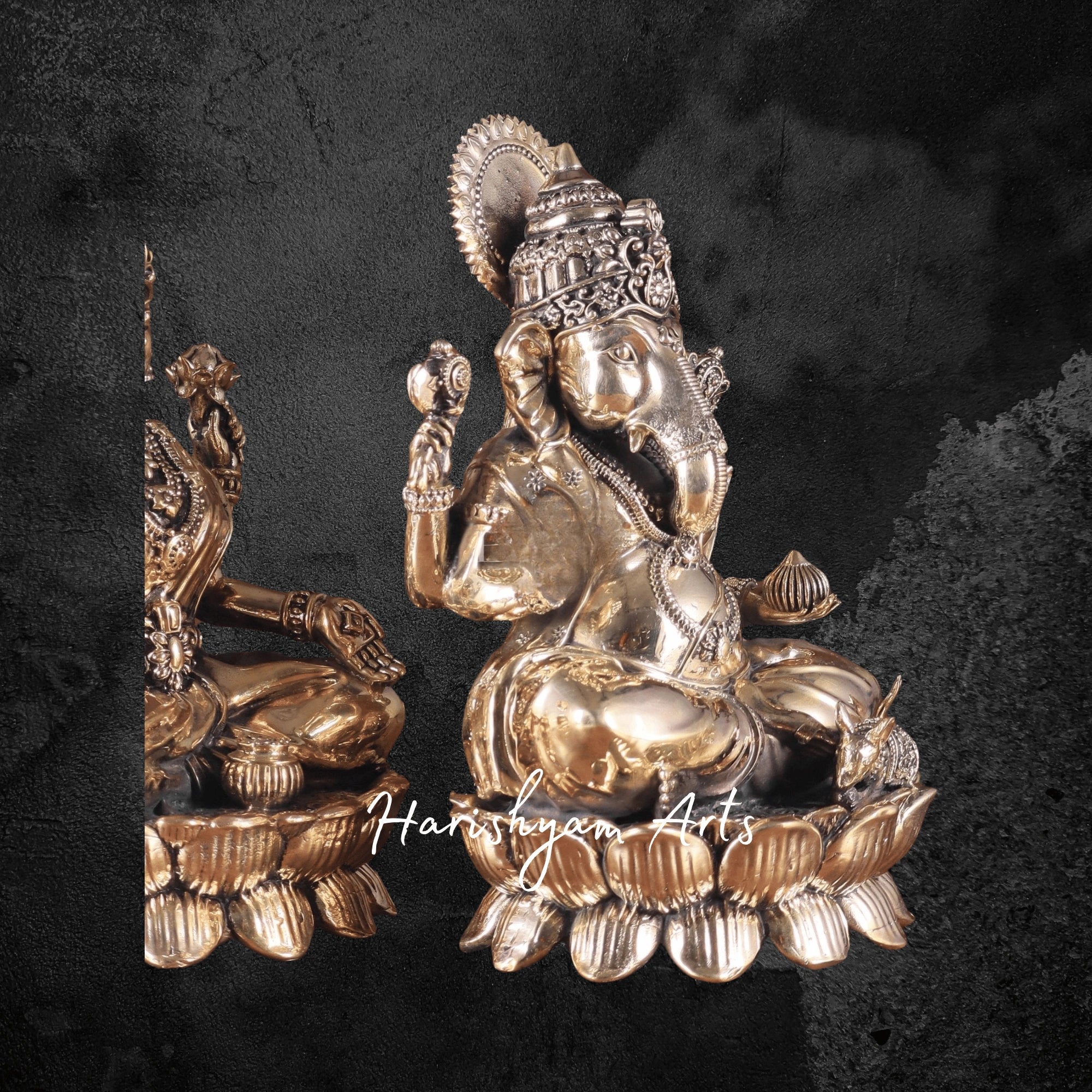 9" Buy Brass Lakshmi Ganesh Murti Online for Worship1