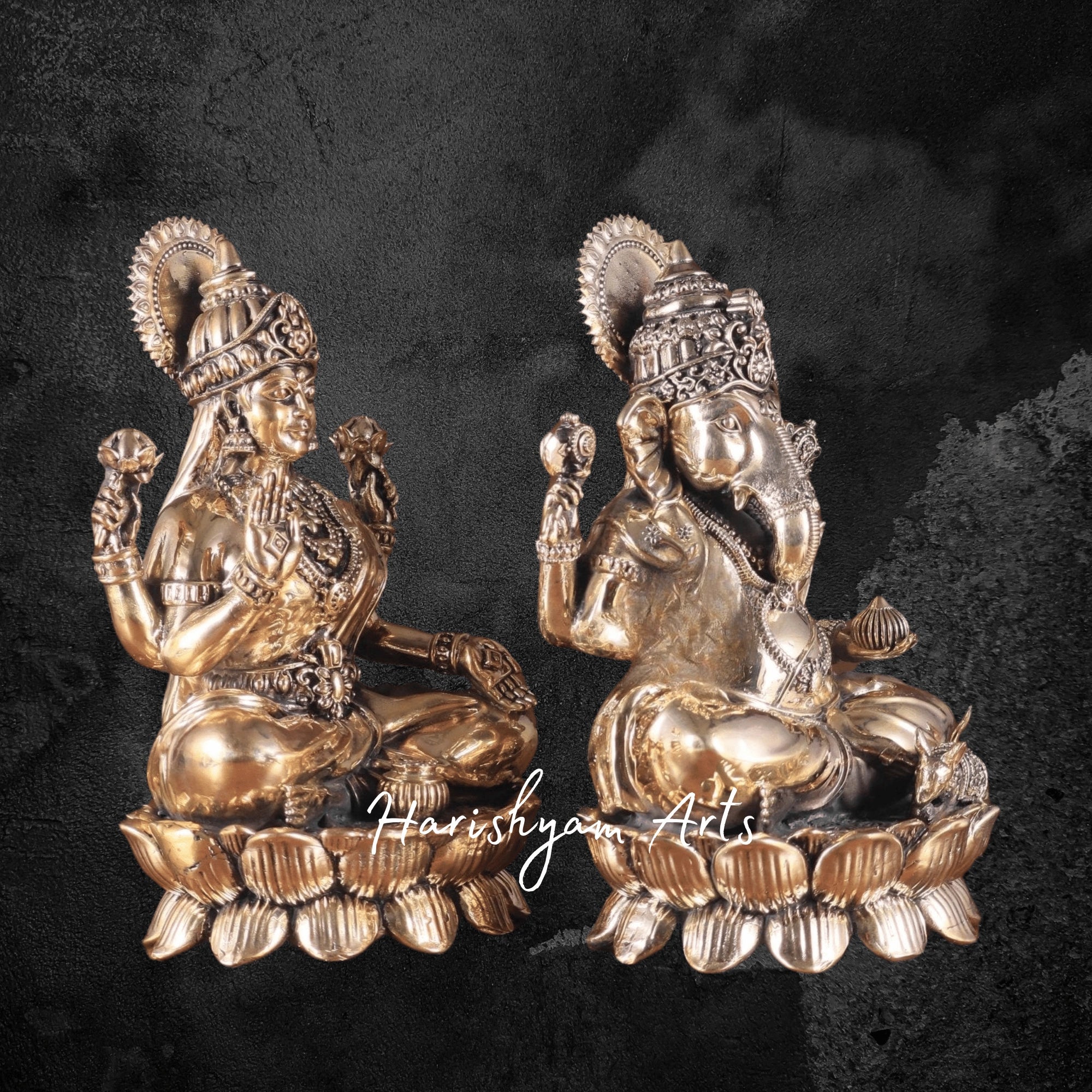 9" Buy Brass Lakshmi Ganesh Murti Online for Worship3