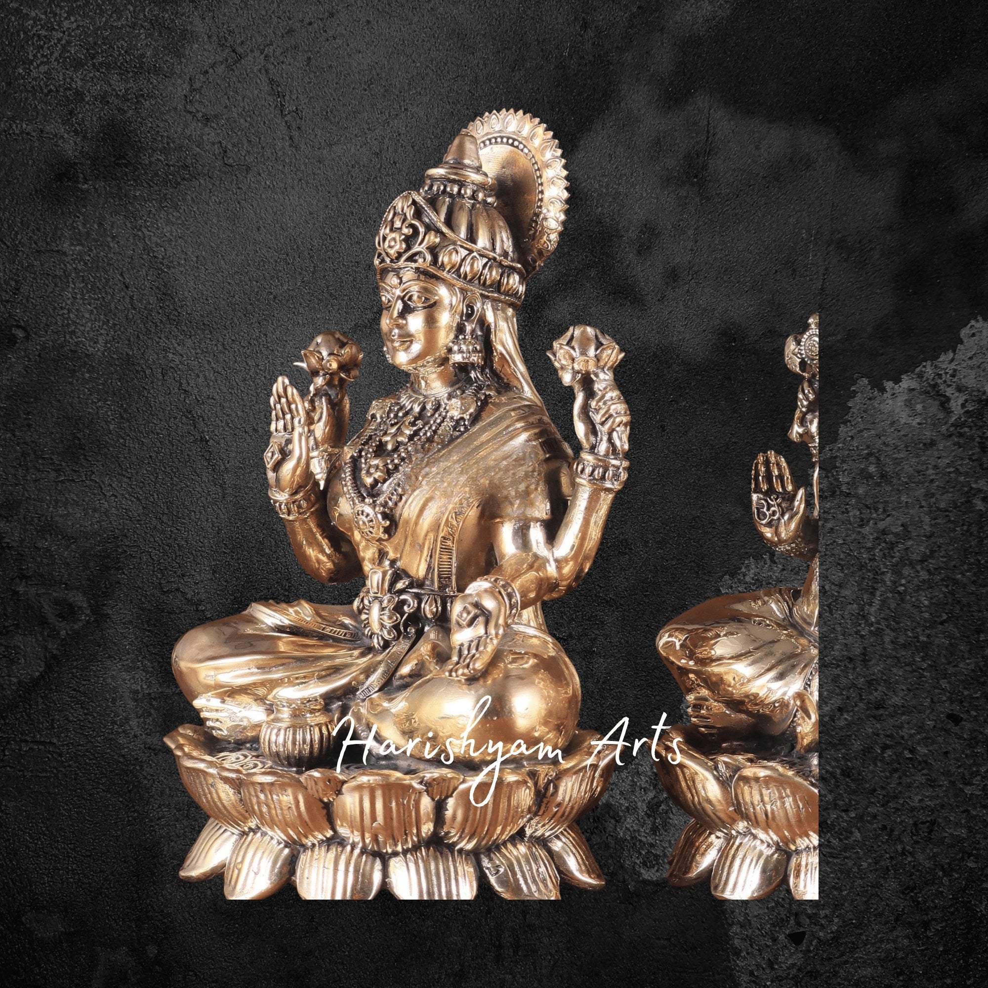 9" Buy Brass Lakshmi Ganesh Murti Online for Worship5