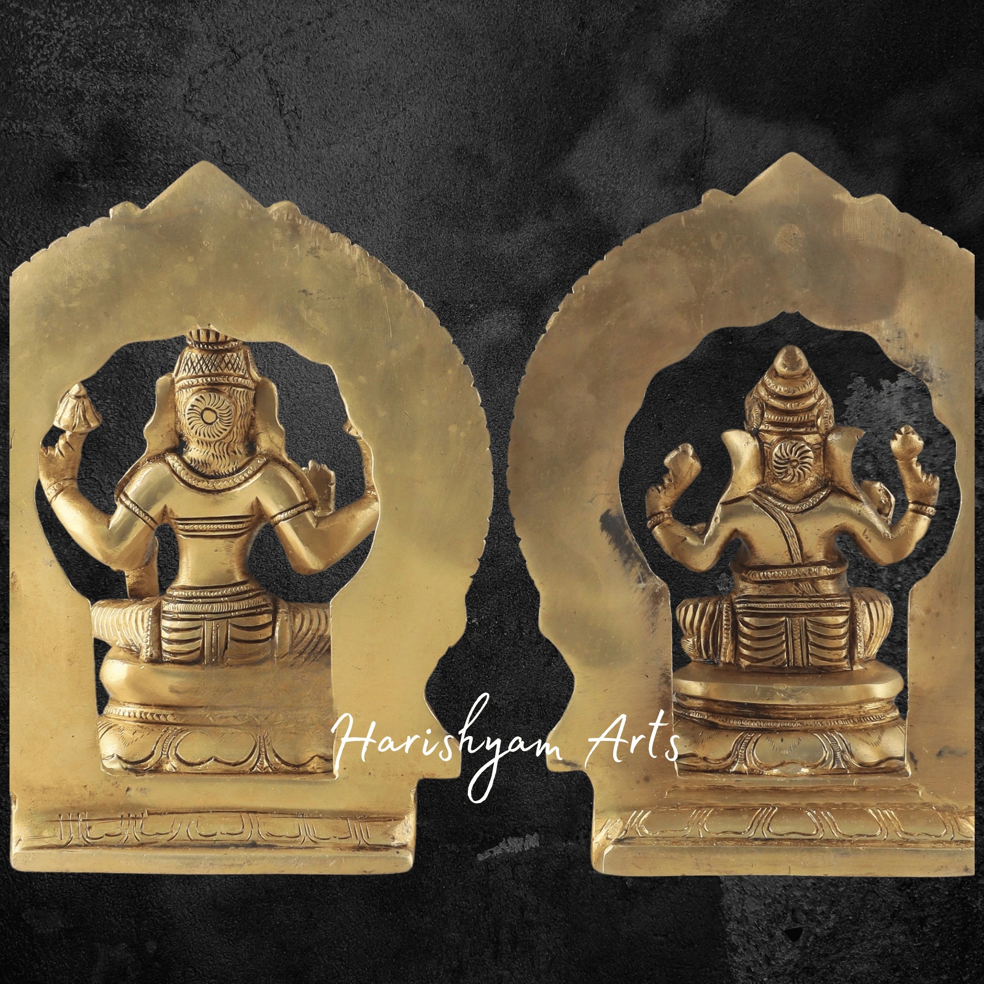 9" Buy Brass Laxmi Ganesh Statue Online with Antique Finish