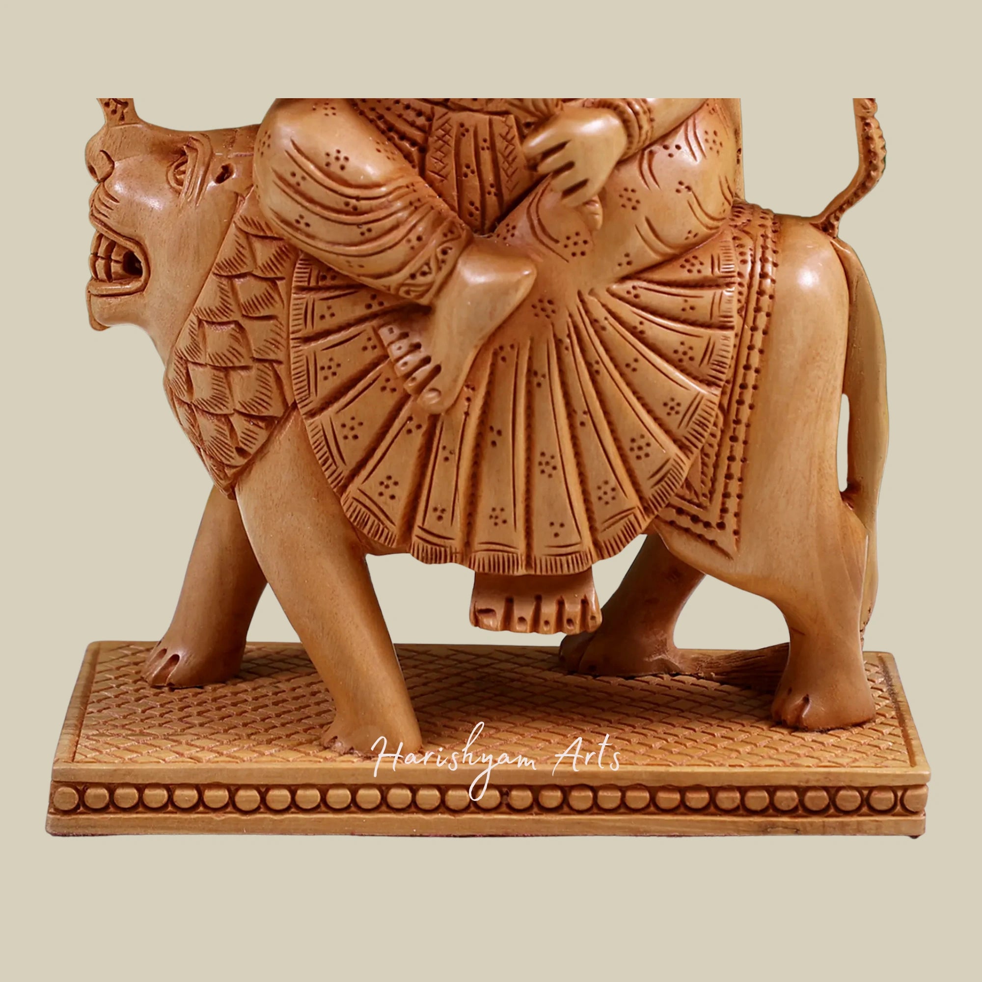 9" Eight-Armed Goddess Durga Exquisite Wooden Sculpture for Worship and Decor5