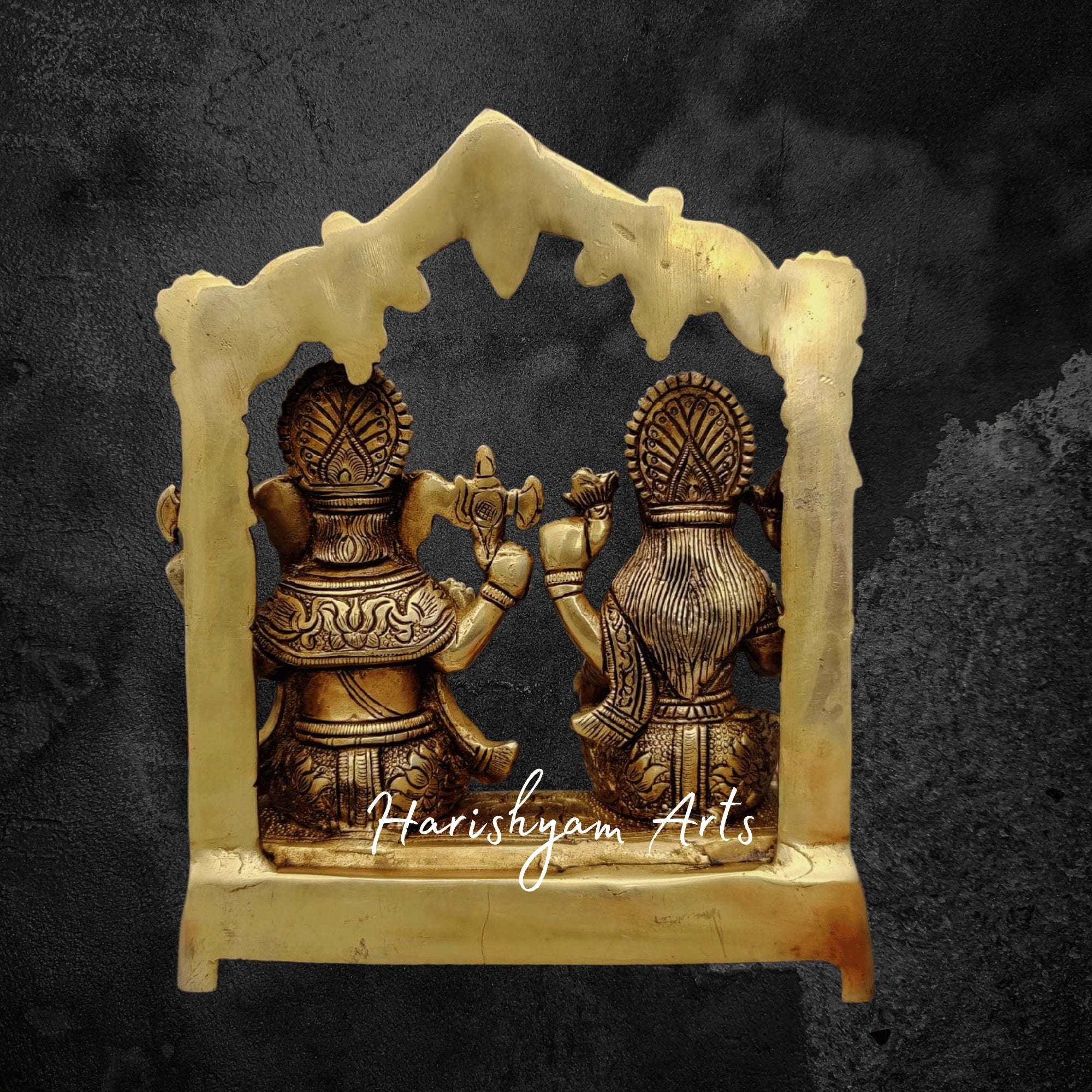 9" Lakshmi Ganesha Brass Statue for Puja Room