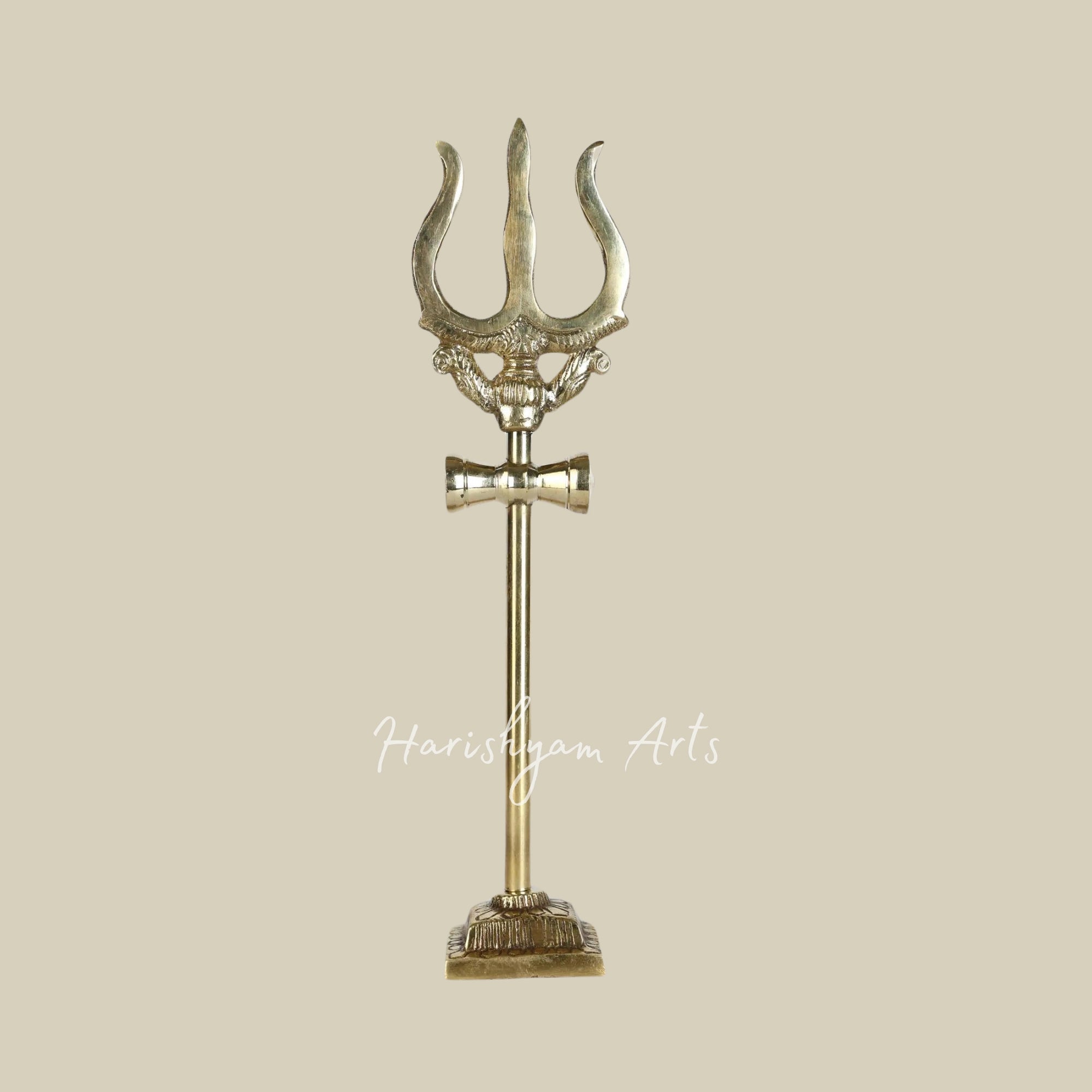9" Brass Trident of Lord Shiva with Stand1