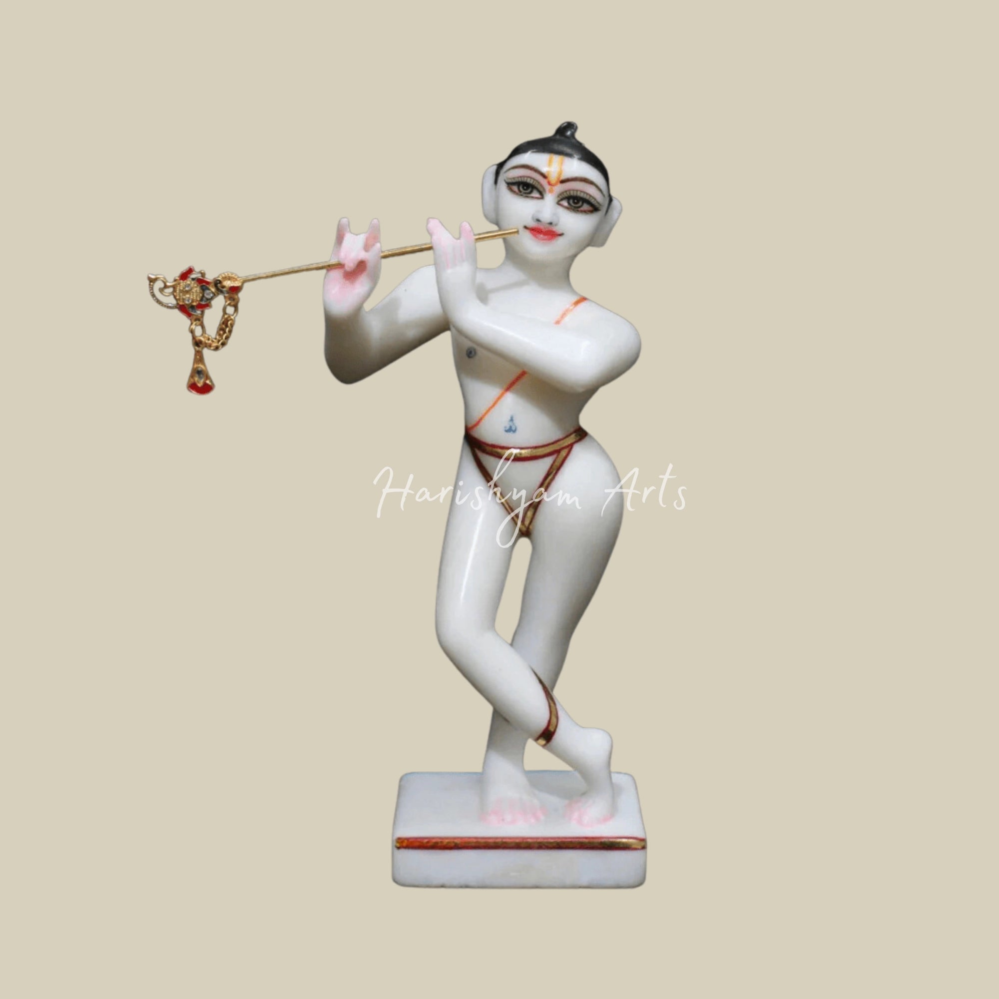 9" Small Iskcon Radha Krishna Marble Murti for Homes and Temple1