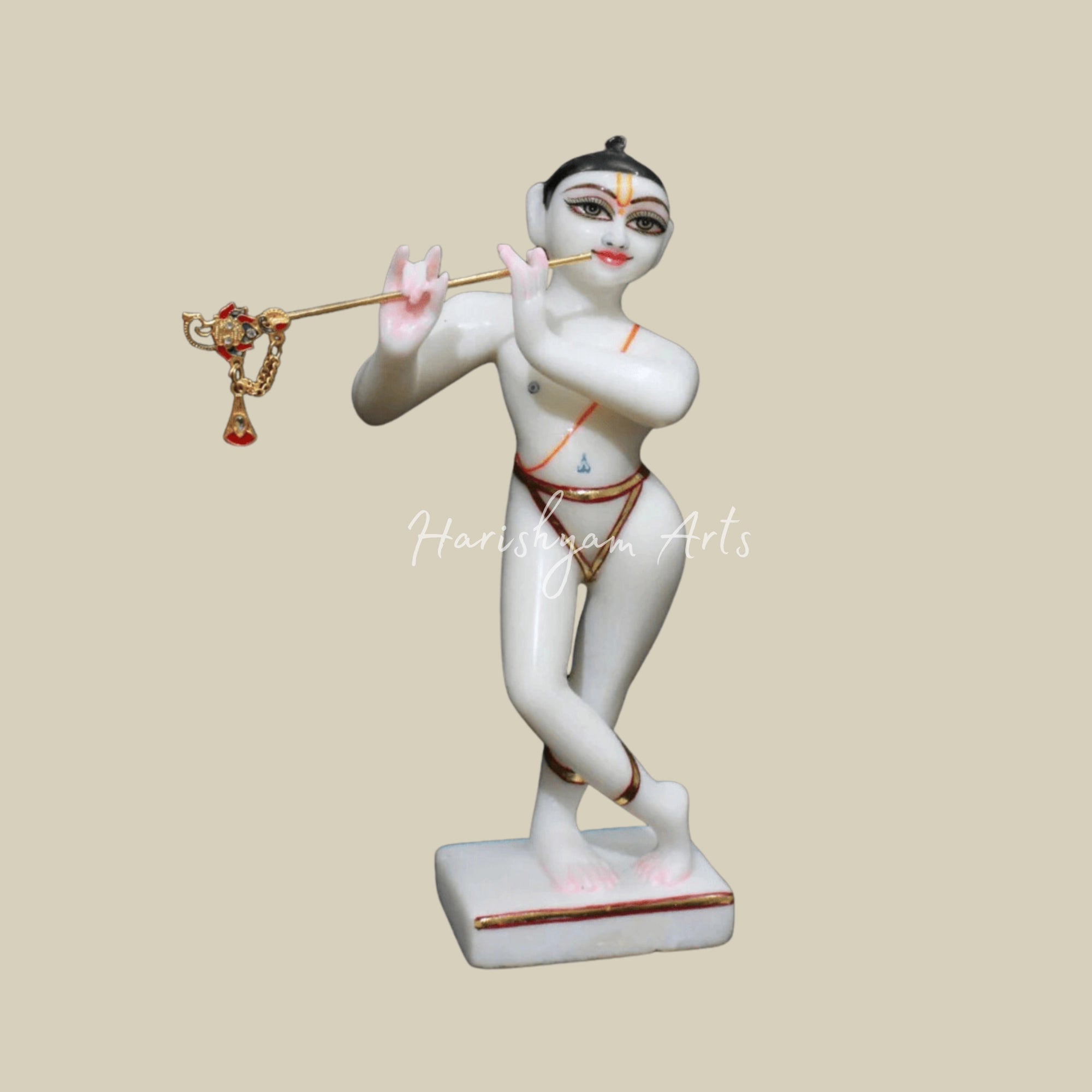 9" Small Iskcon Radha Krishna Marble Murti for Homes and Temple2