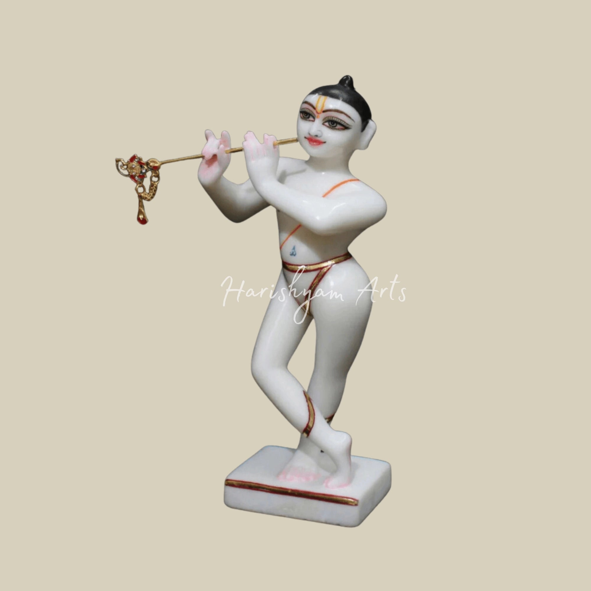 9" Small Iskcon Radha Krishna Marble Murti for Homes and Temple3