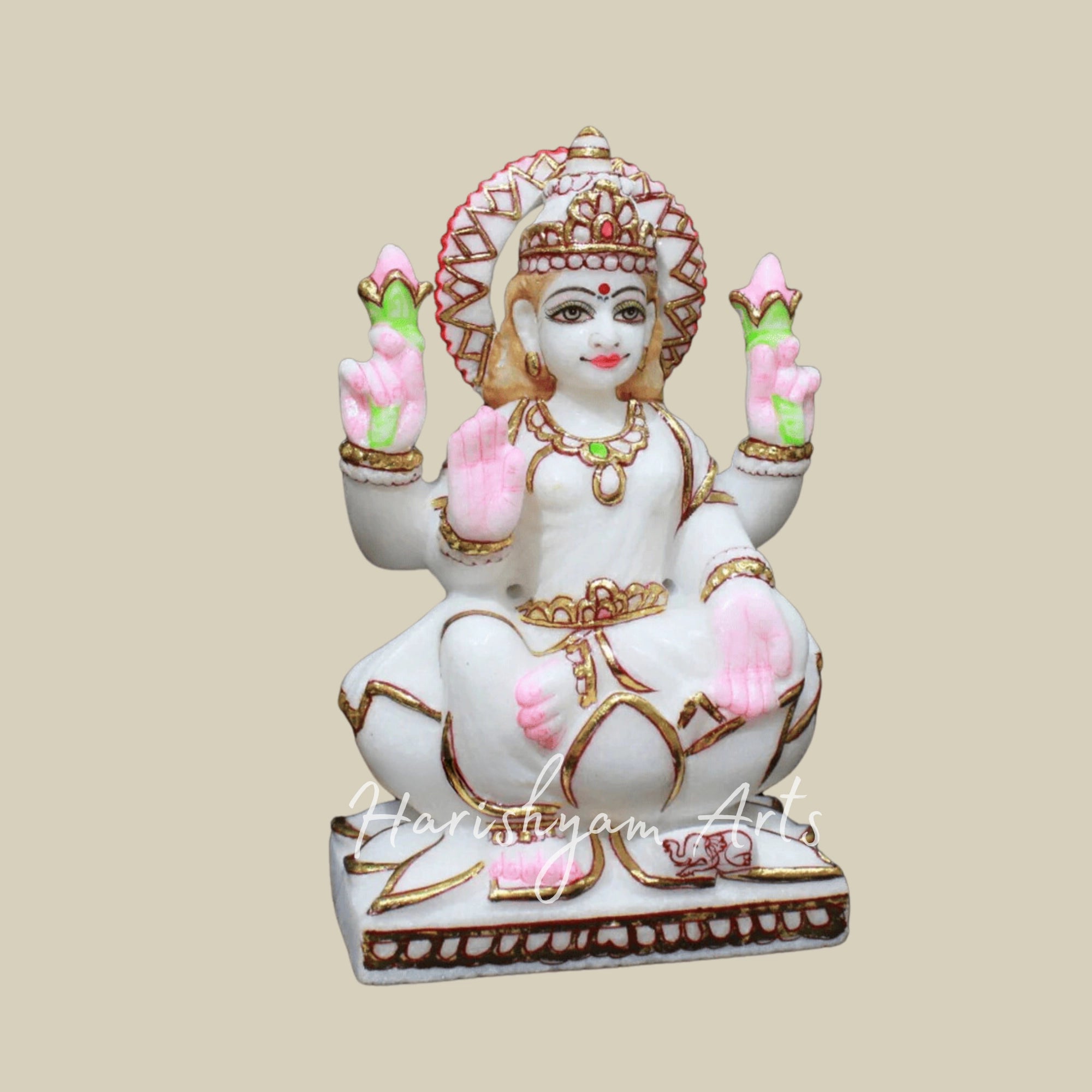9 inches marble ganesh laxmi Moorti4