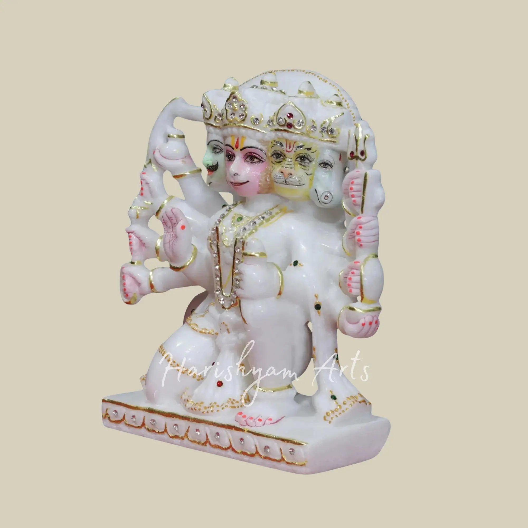 9 inches panchmukhi hanuman marble murti 1