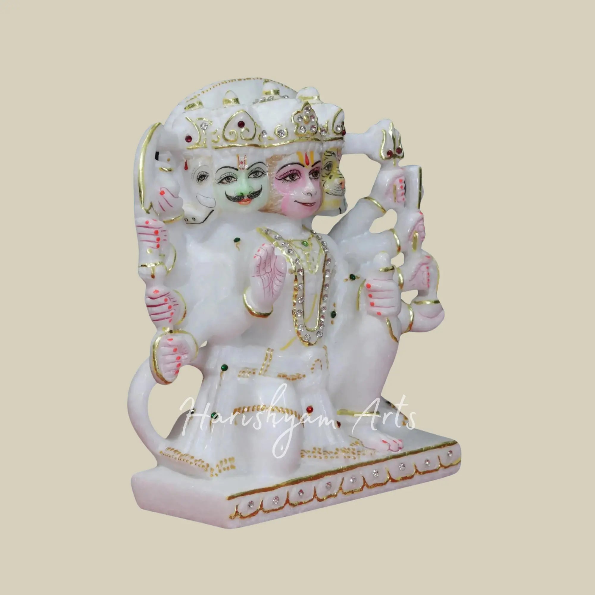 9 inches panchmukhi hanuman marble murti 2