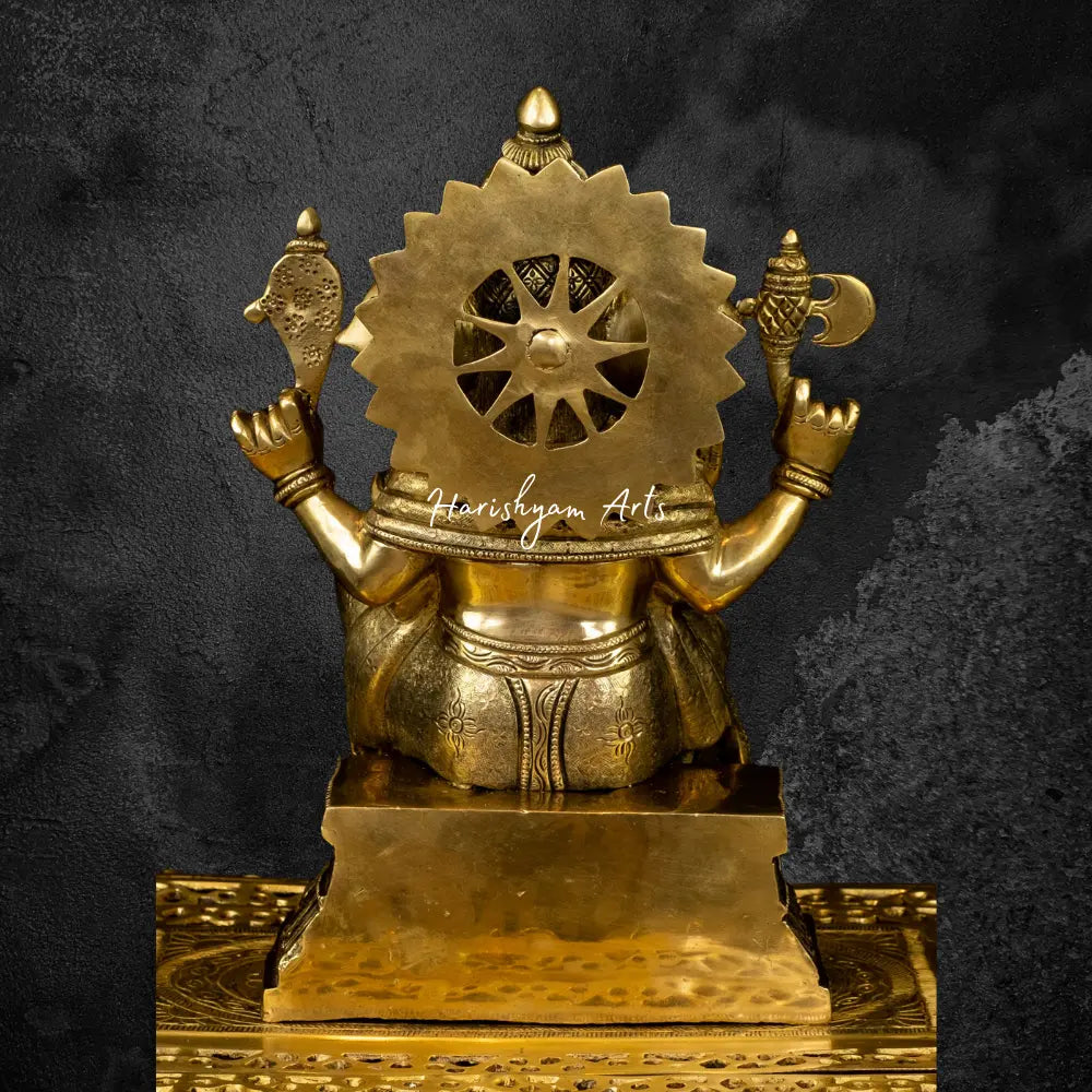 Abhya Ganesh Brass Statue 13"