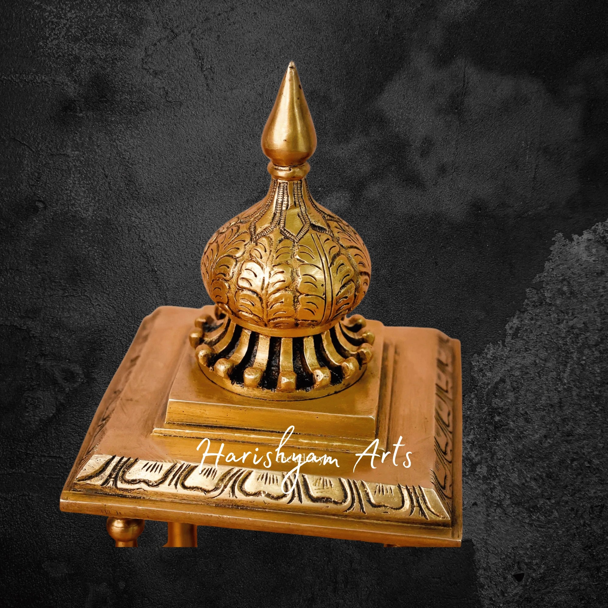Antique Brass Temple with Sacred Nandi Idol for Home Puja Space