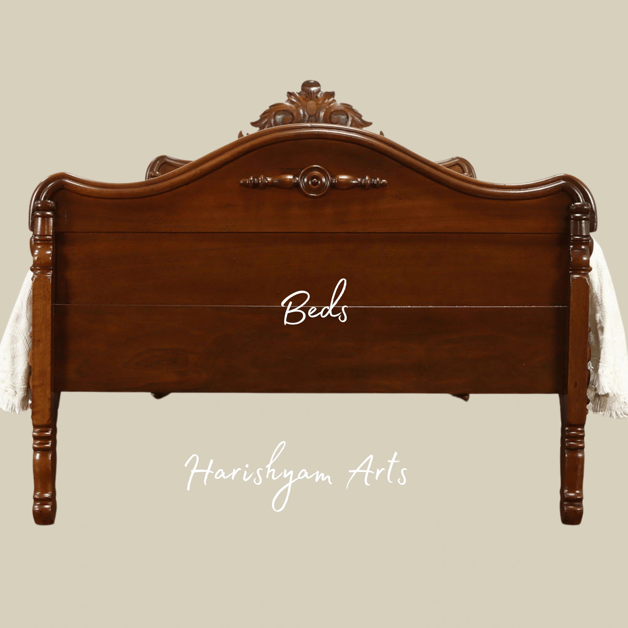 Antique Heritage Bedroom Set Elegant Carved Wooden Bed with Matching Furniture