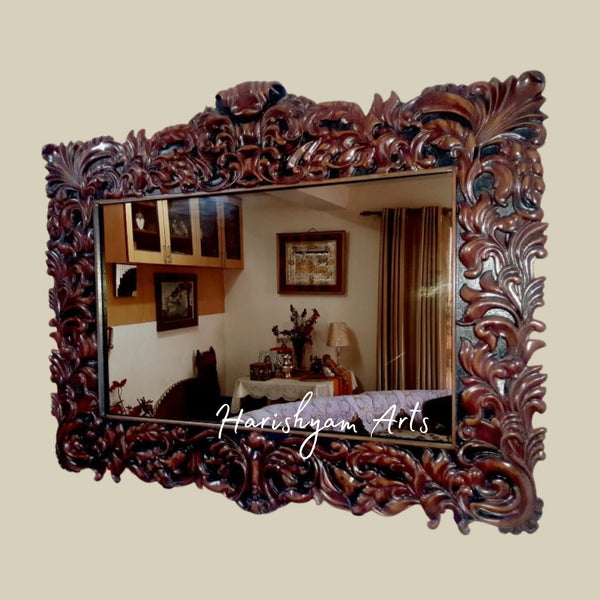 Antique Wooden Carved Mirror Frame Design