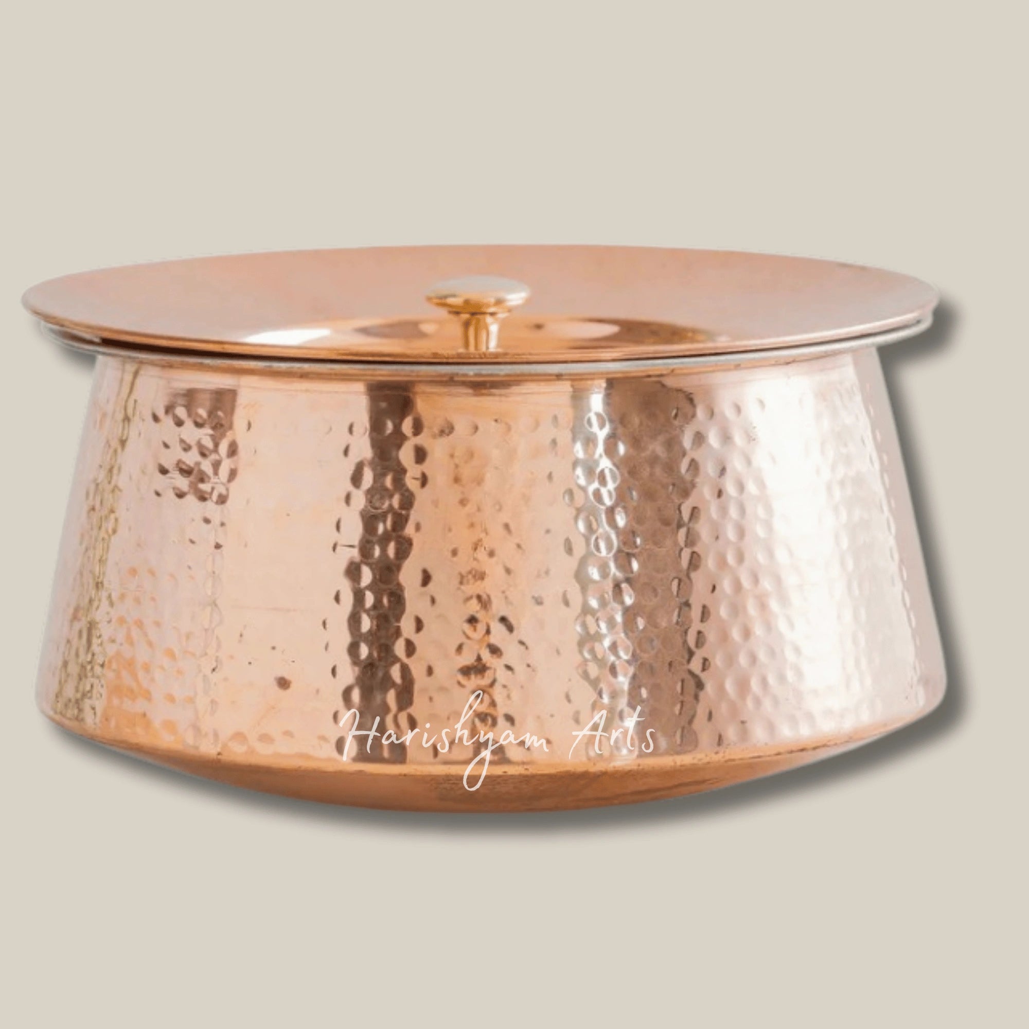 Artisan Crafted Pure Copper Handi with Lid and Food Safe Tin Lining