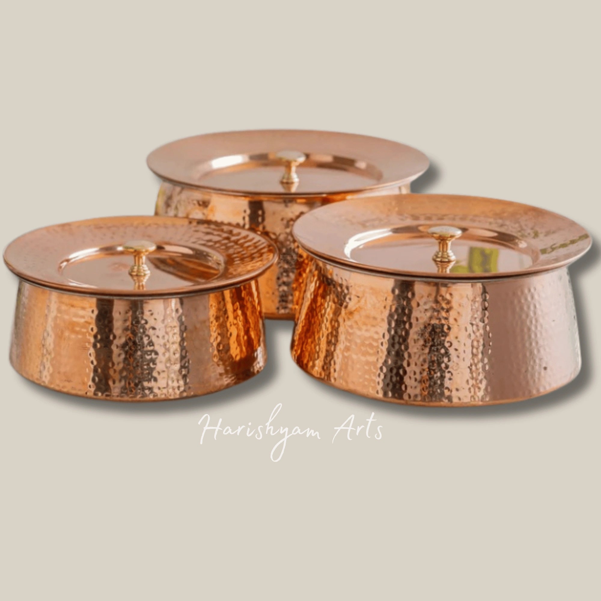 Artisan Crafted Pure Copper Handi with Lid and Food Safe Tin Lining